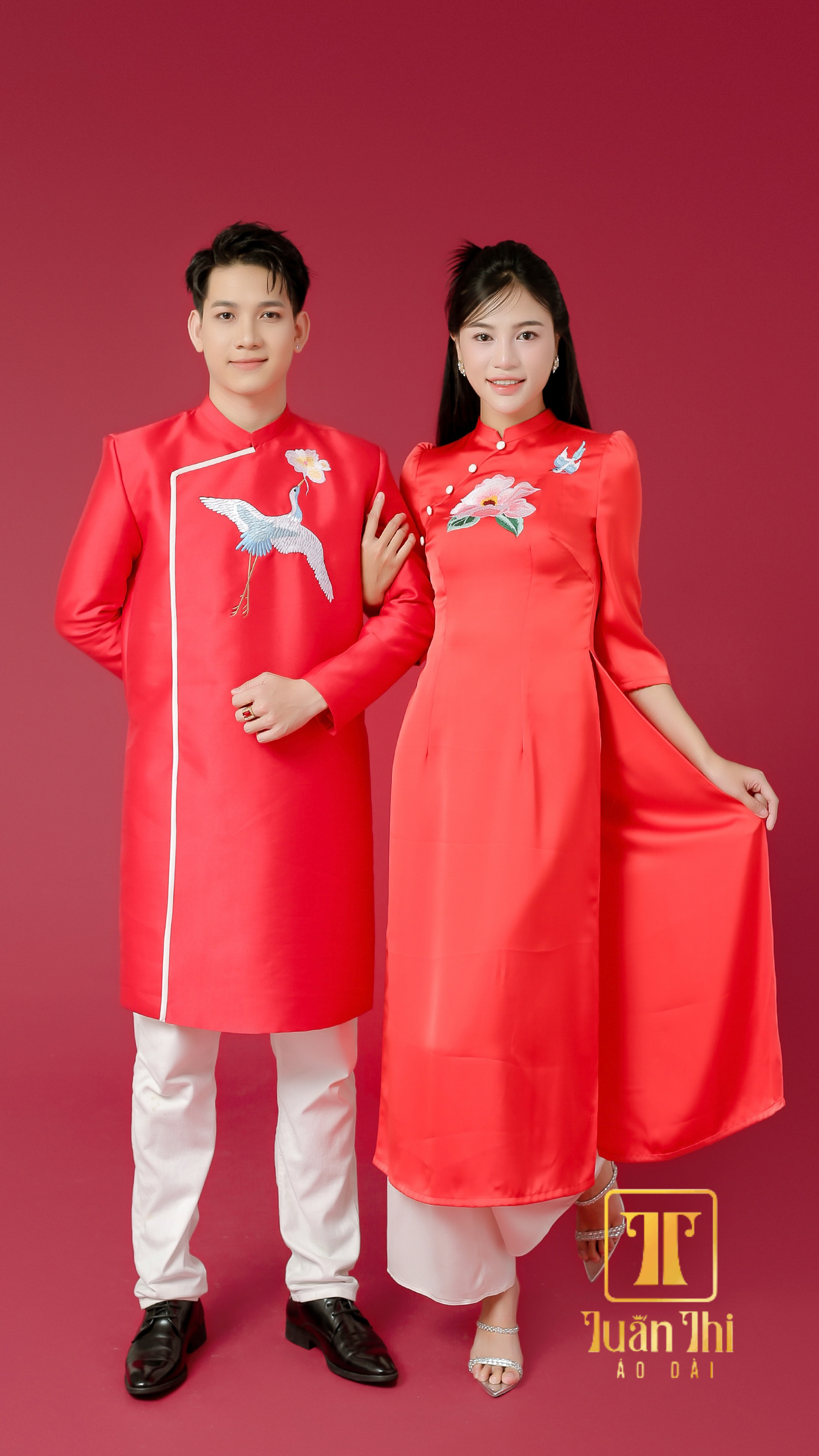 ADGD Đỏ thêu chim hoa