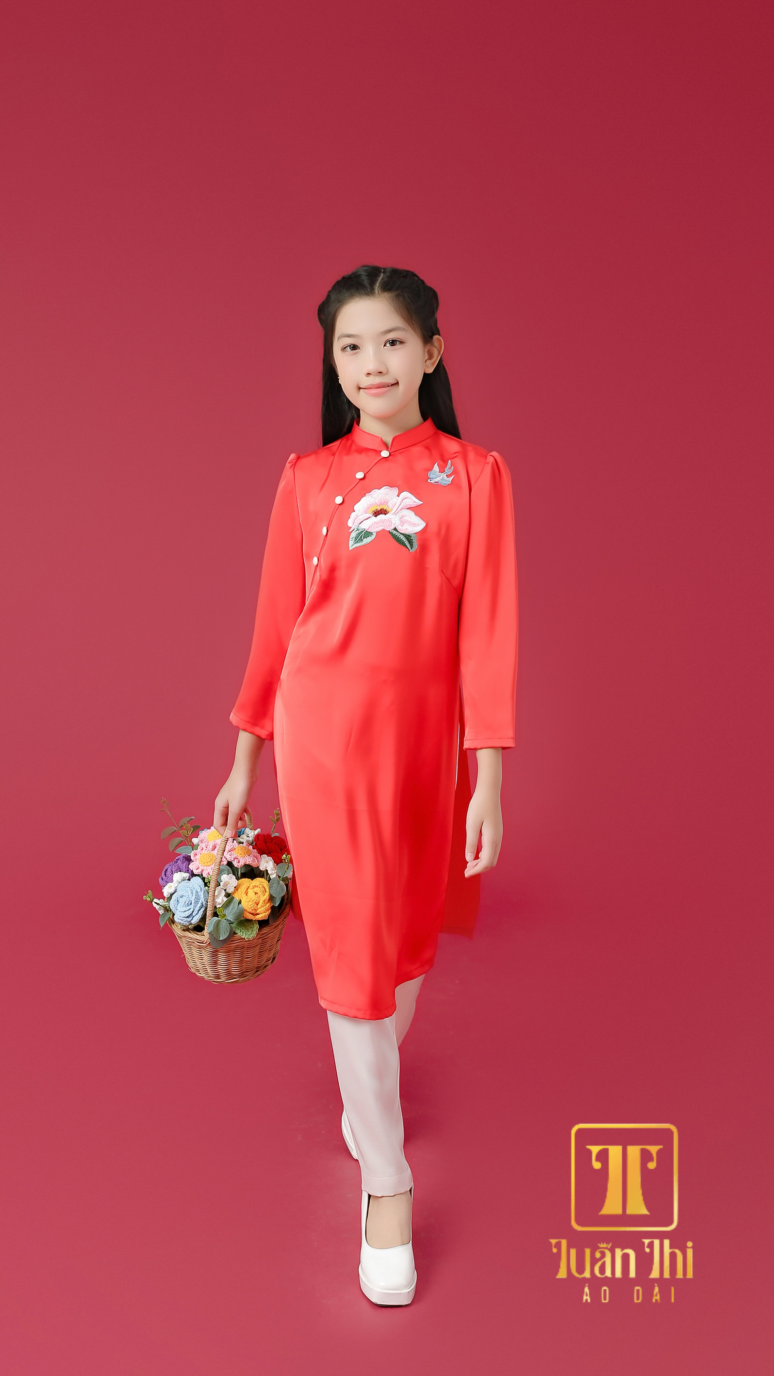 ADGD Đỏ thêu chim hoa