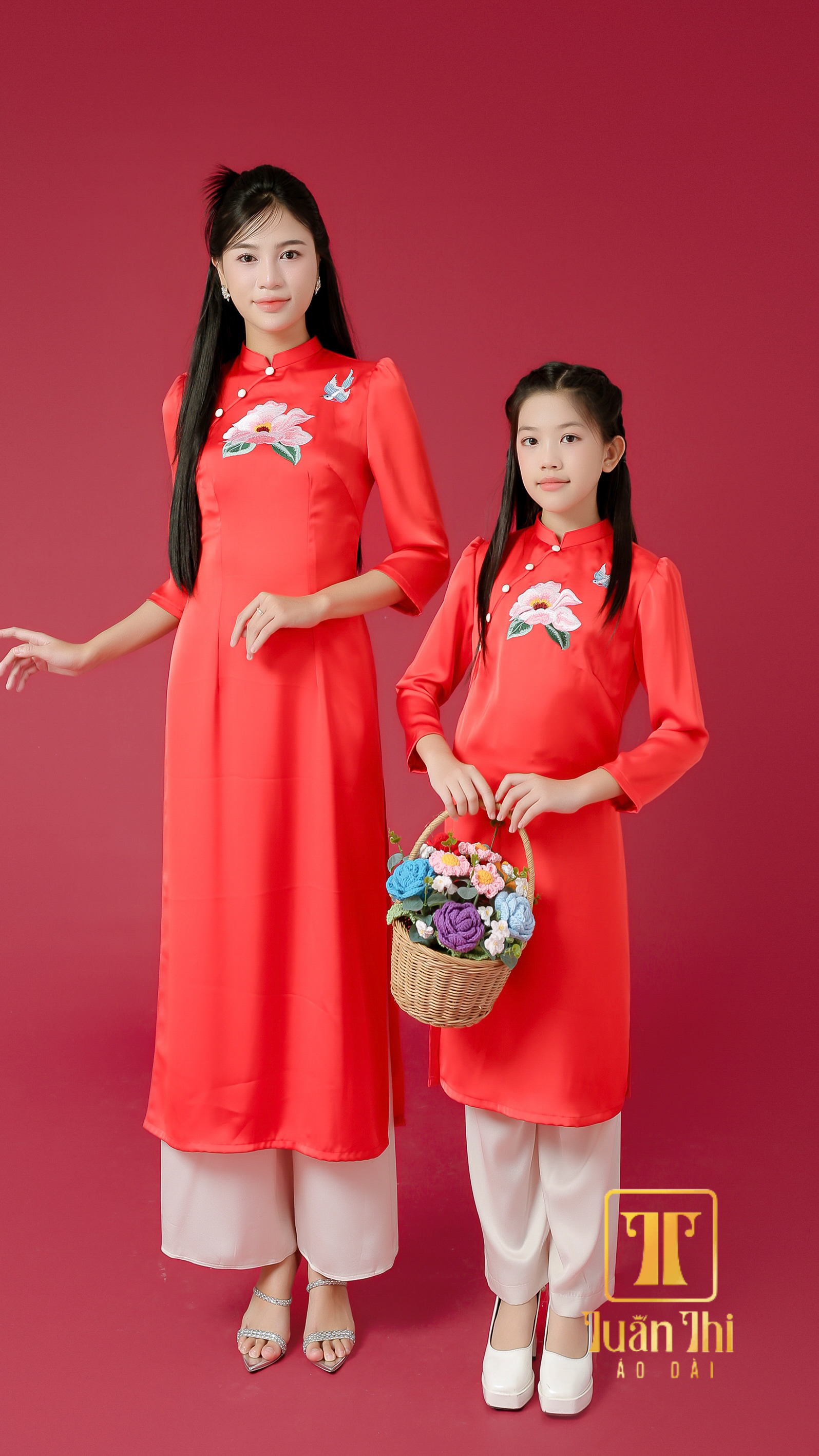 ADGD Đỏ thêu chim hoa