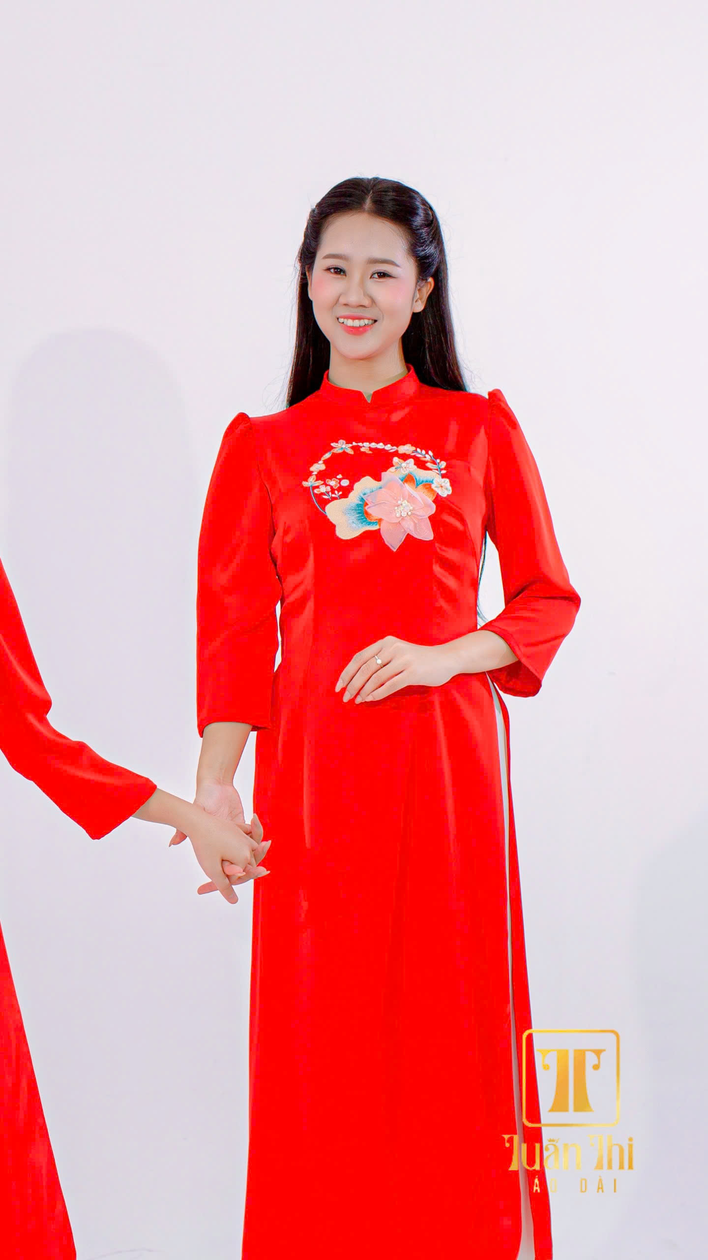 ADGD Đỏ thêu chim hoa đính cườm