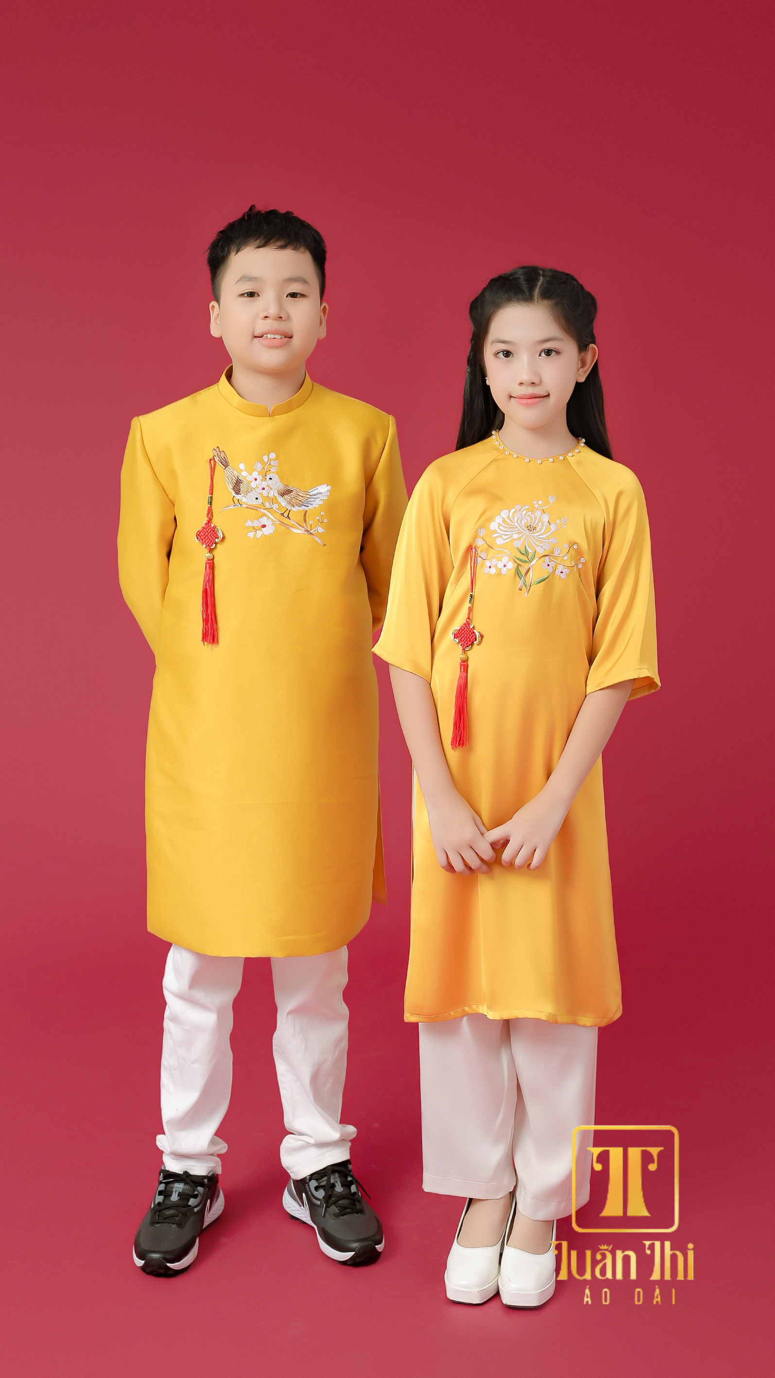 ADGD Vàng thêu chim hoa kết ngọc