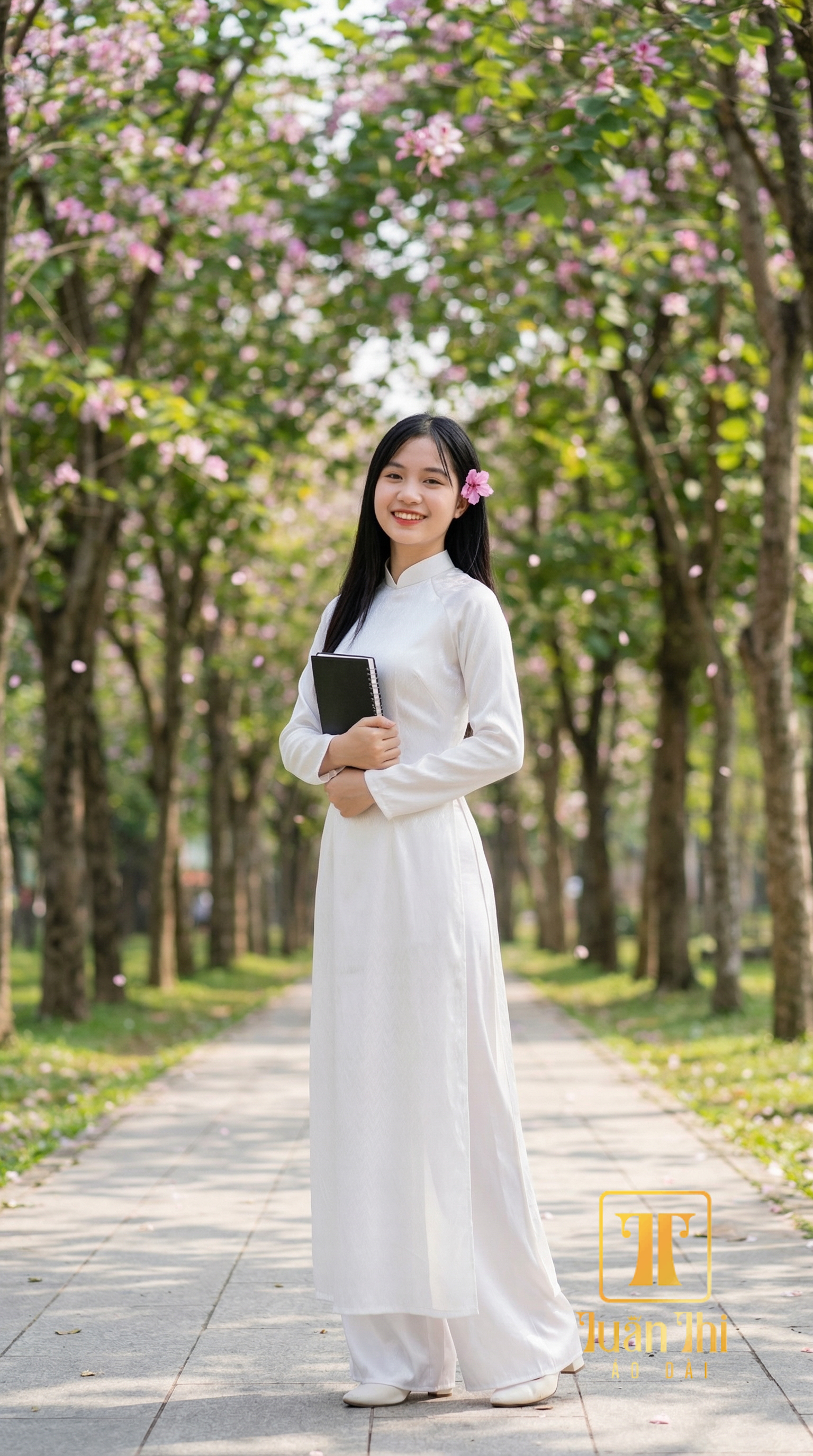 ADHS Lụa vân gỗ trắng kem