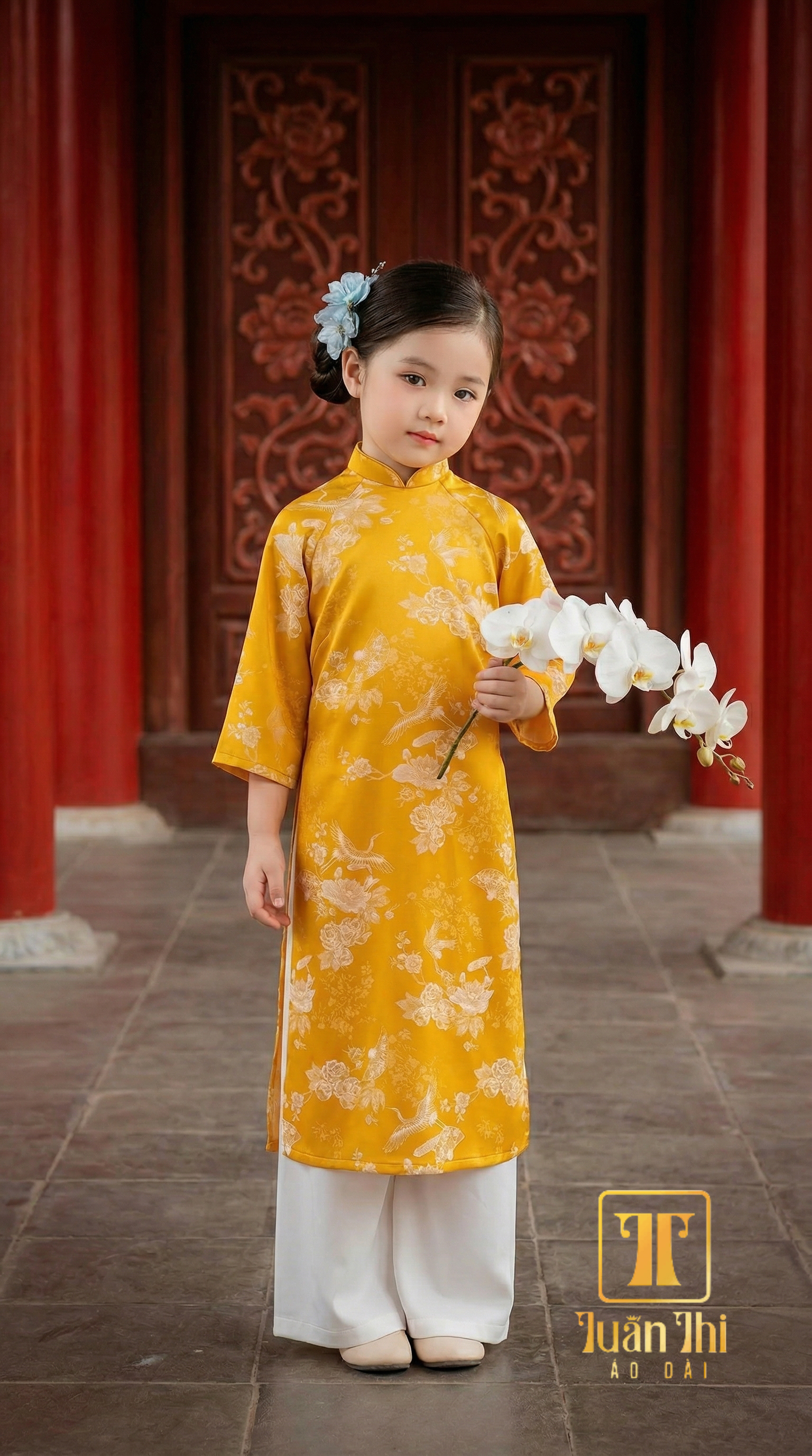ADTE Gấm vàng hình quạt