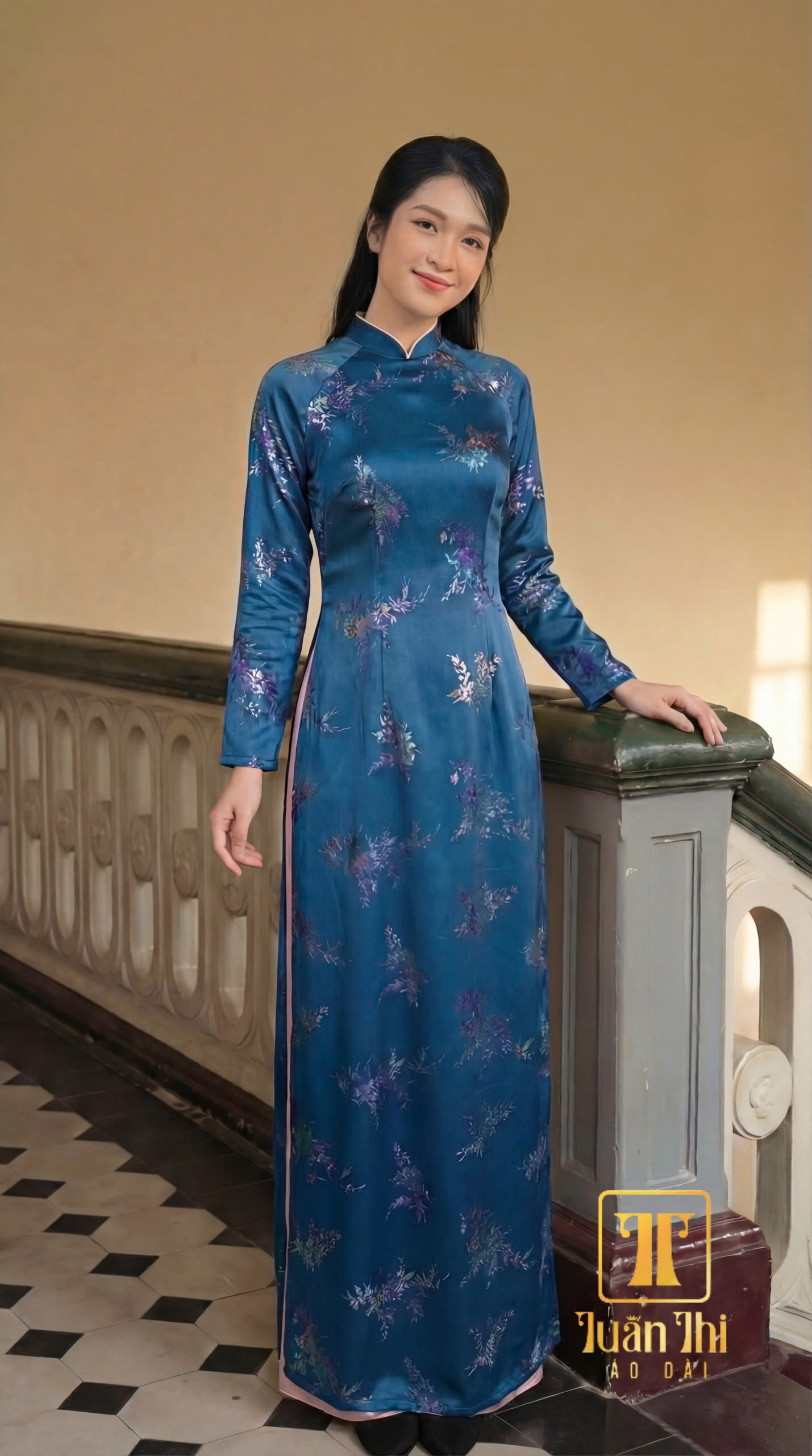 ADTT Lụa 5D xanh cổ vịt