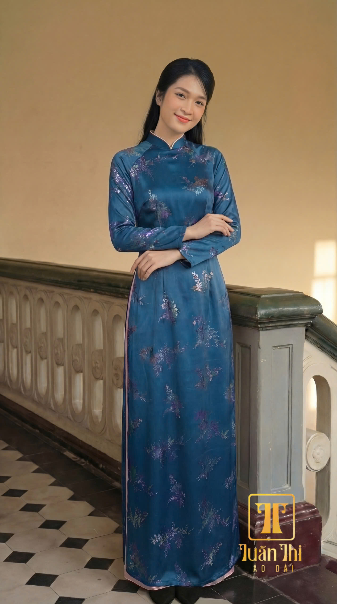 ADTT Lụa 5D xanh cổ vịt