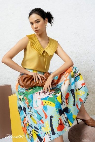 Áo tơ cổ dập ly/SAKBA054/Đ6