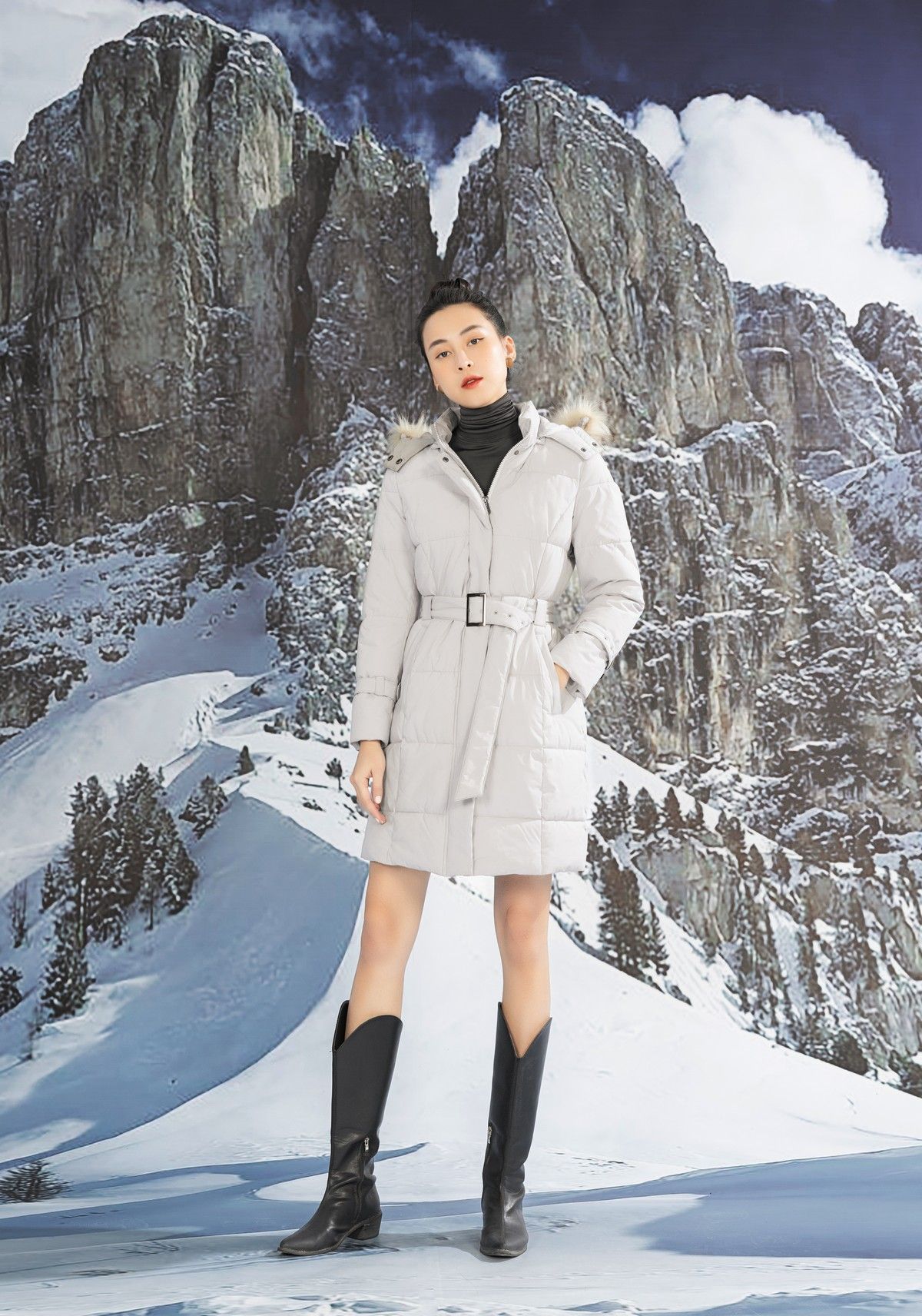 Áo jacket nữ 3 lớp dáng dài/WJKBA24/HERAJK02