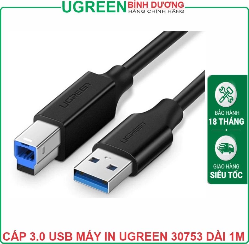 USB MAY IN UGREEN 30753 1M ( CHUẨN USB 3.0 )