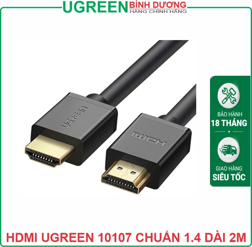 CAP HDMI UGREEN 10107 2M CHUAN 1.4 FULL HD 4k HỖ TRỢ ETHERNET