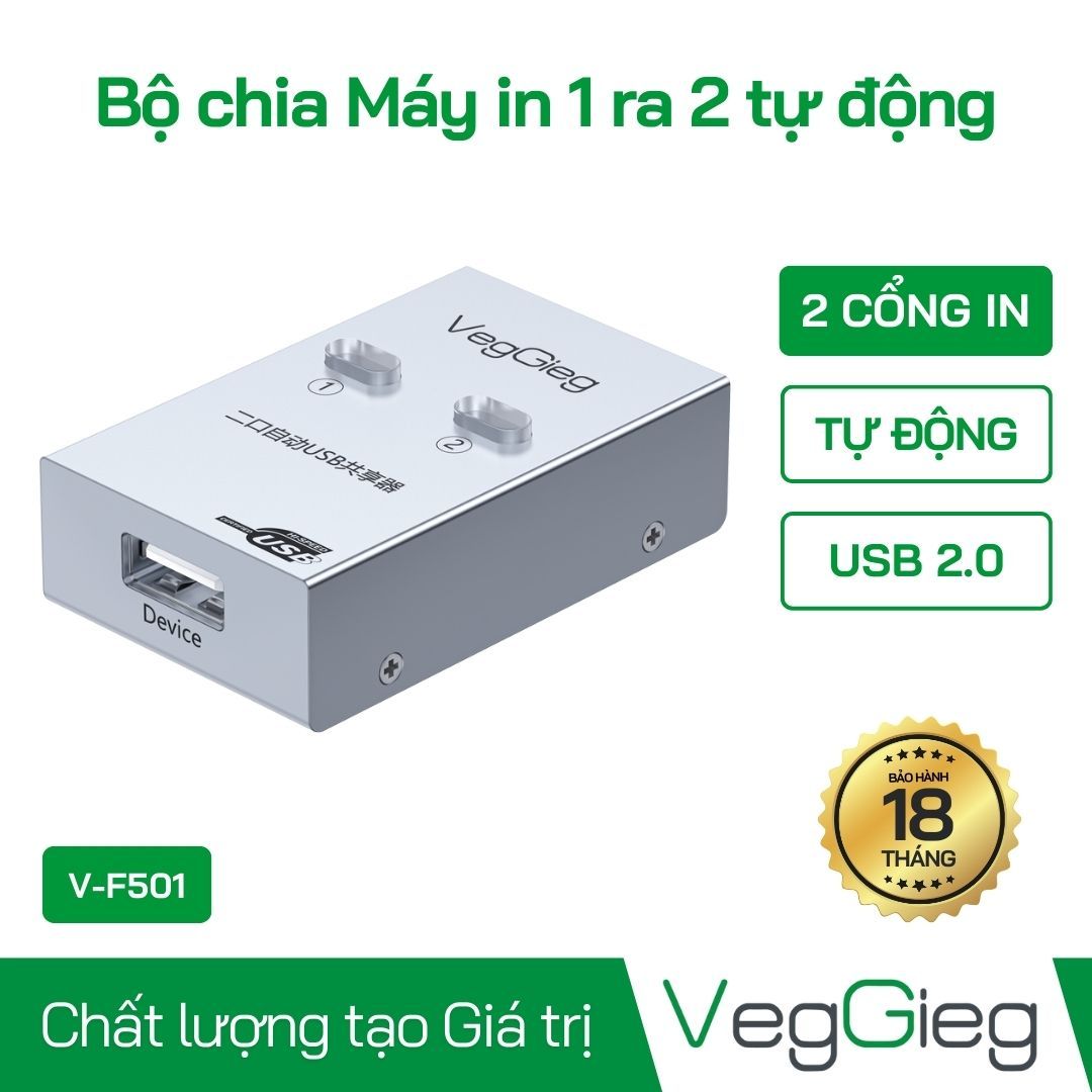 Bộ Chia 2 Máy Tính Ra 1 Máy In Tự Động V-F501 VegGieg