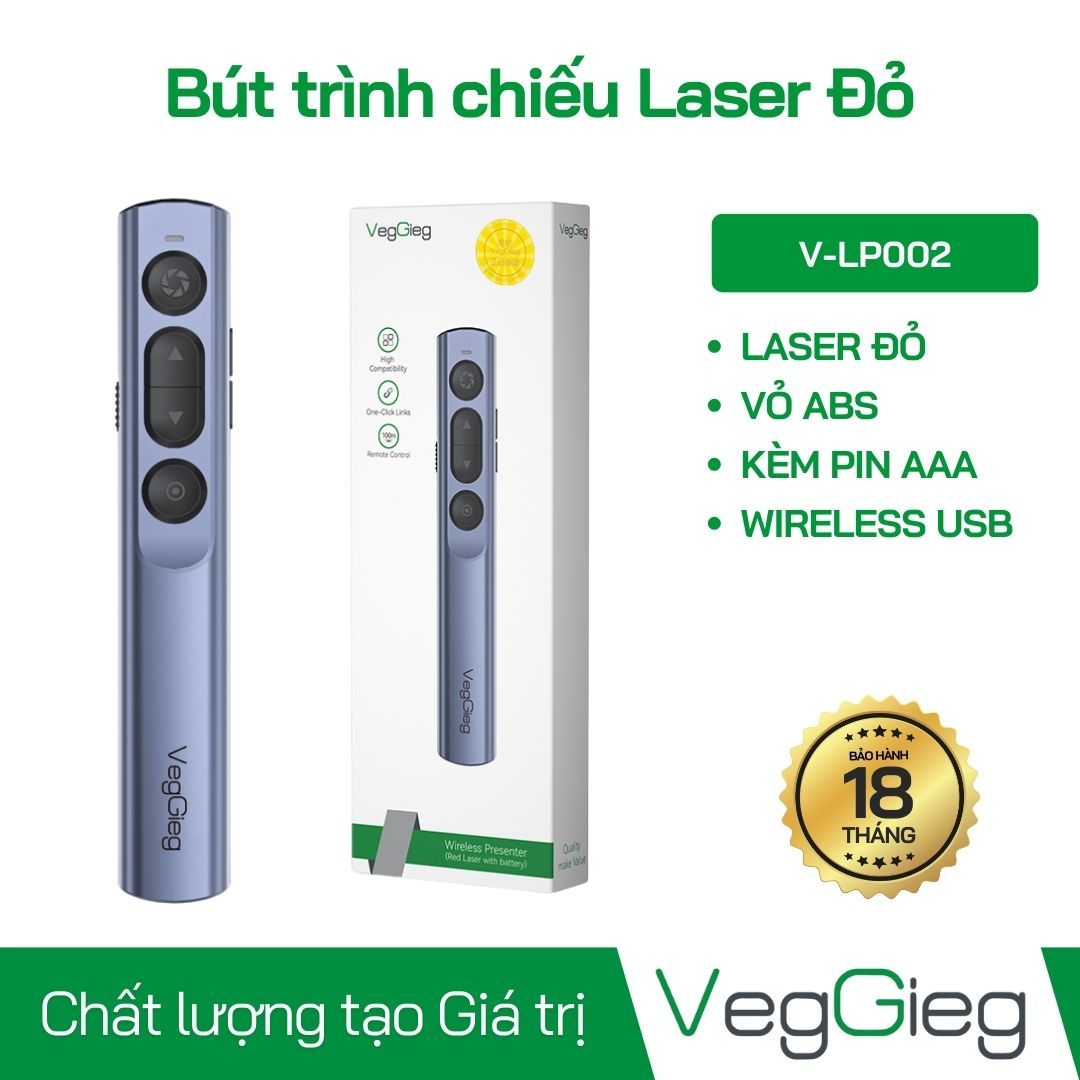 Bút trình chiếu Laser Red Kết nối Cổng USB V-LP002 Veggieg