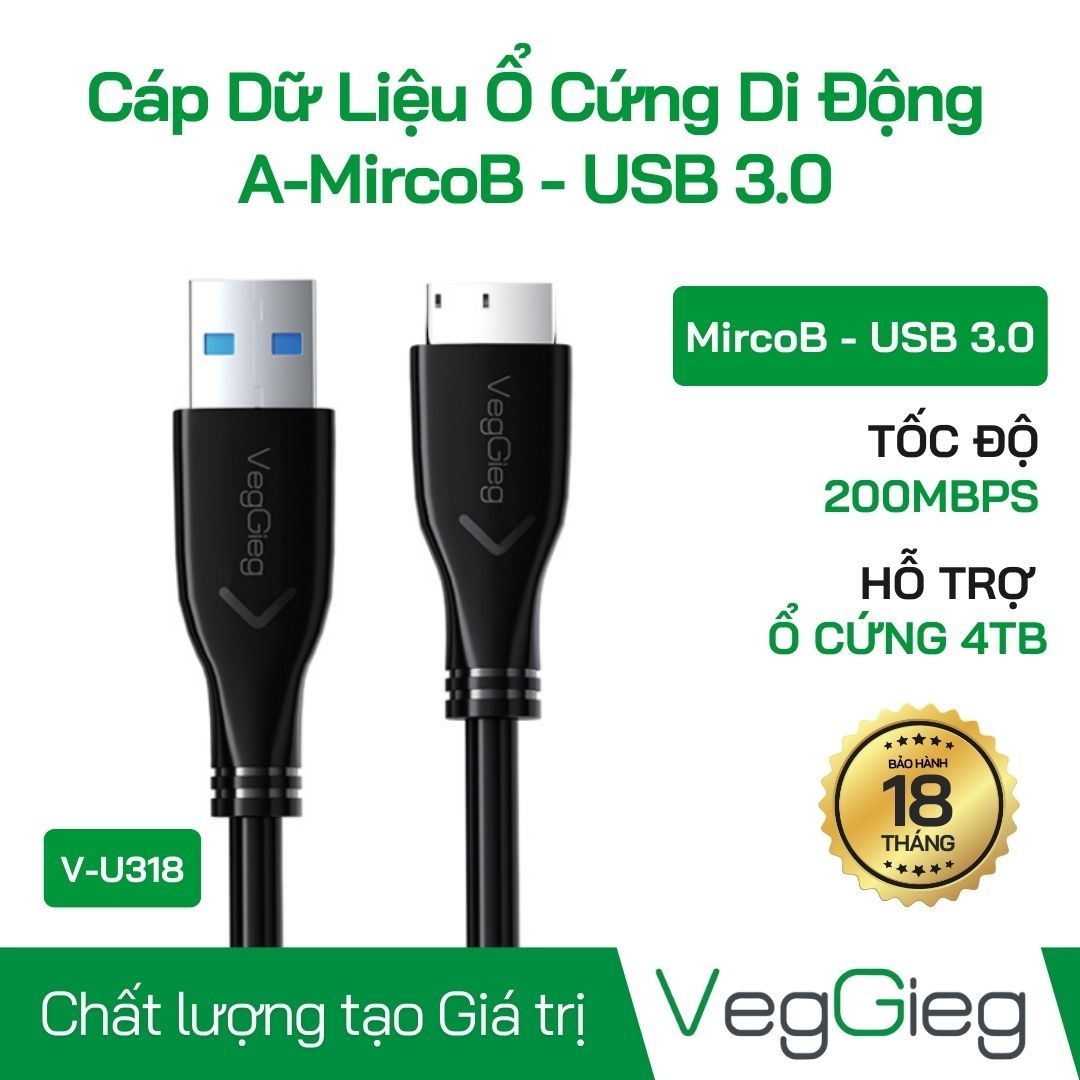 Dây cáp ổ cứng di động HDD box 3.0 V-U318 Veggieg