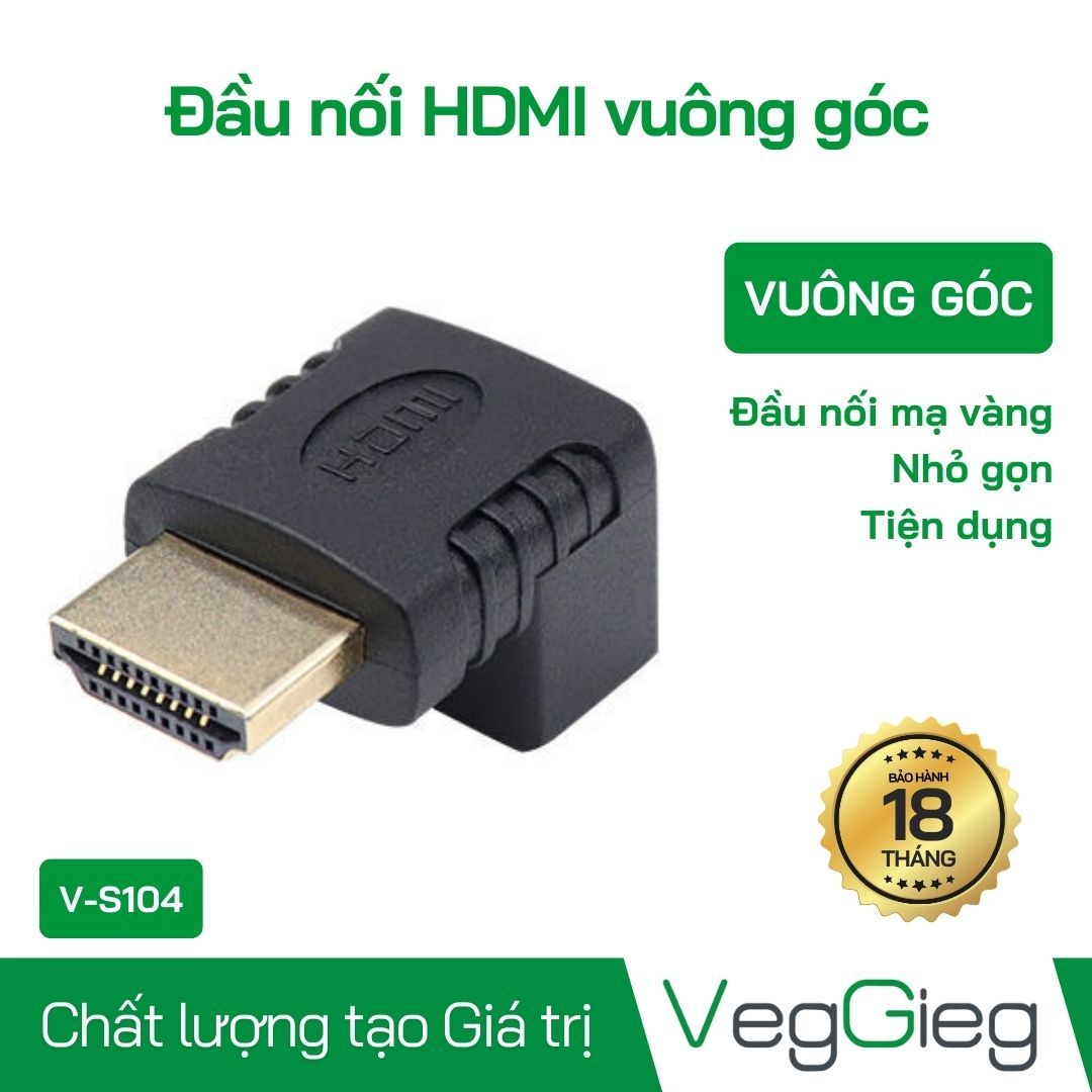 Đầu nối HDMI vuông góc 90 Độ Veggieg V-S104