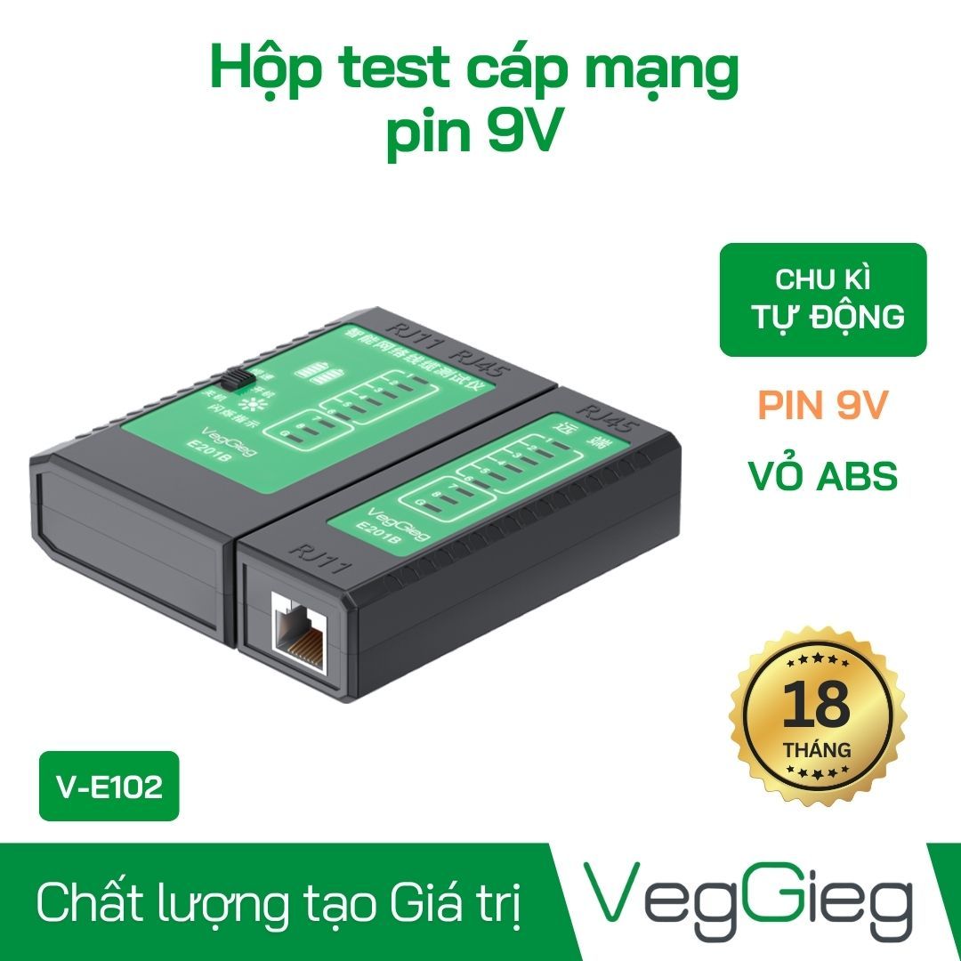 Hộp test cáp mạng RJ45/RJ11 - V-E102 VegGieg
