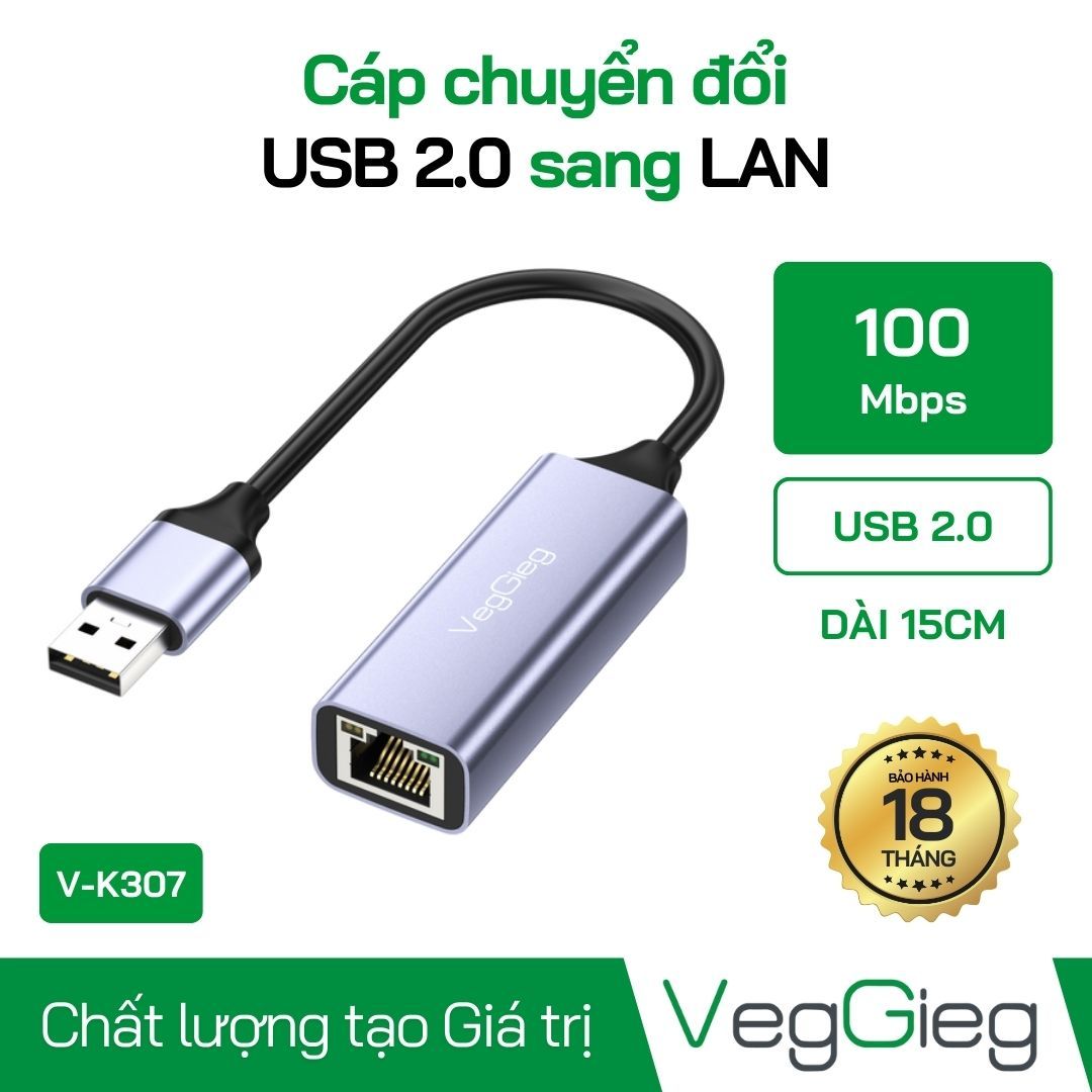 USB To Lan 100Mb Usb 2.0 V-K307 Veggieg