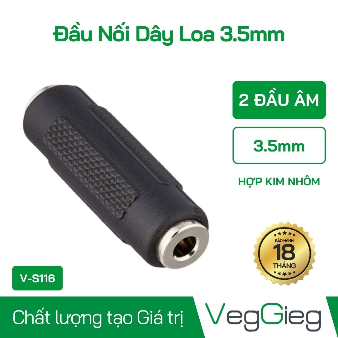 Đầu nối dây loa 3.5 2 đầu âm 3.5 V-S116 Veggieg