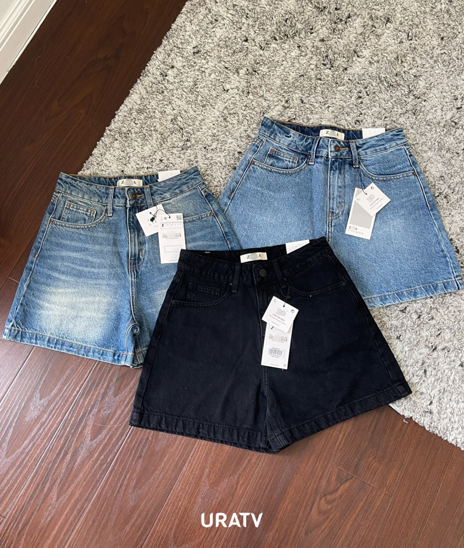 Short jean cotton trơn ống rộng ZR 240