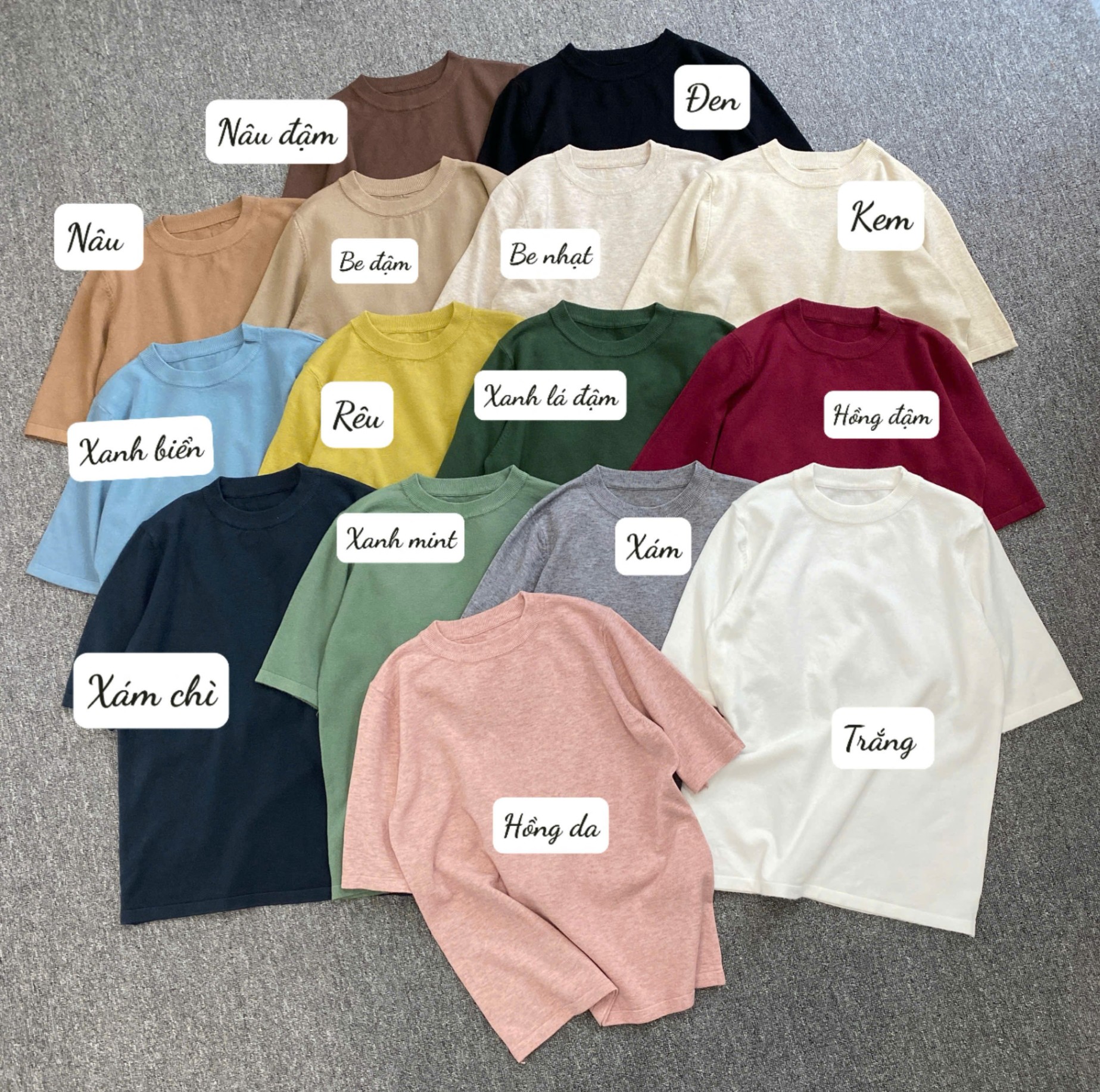Áo len tay lửng basic trơn 265