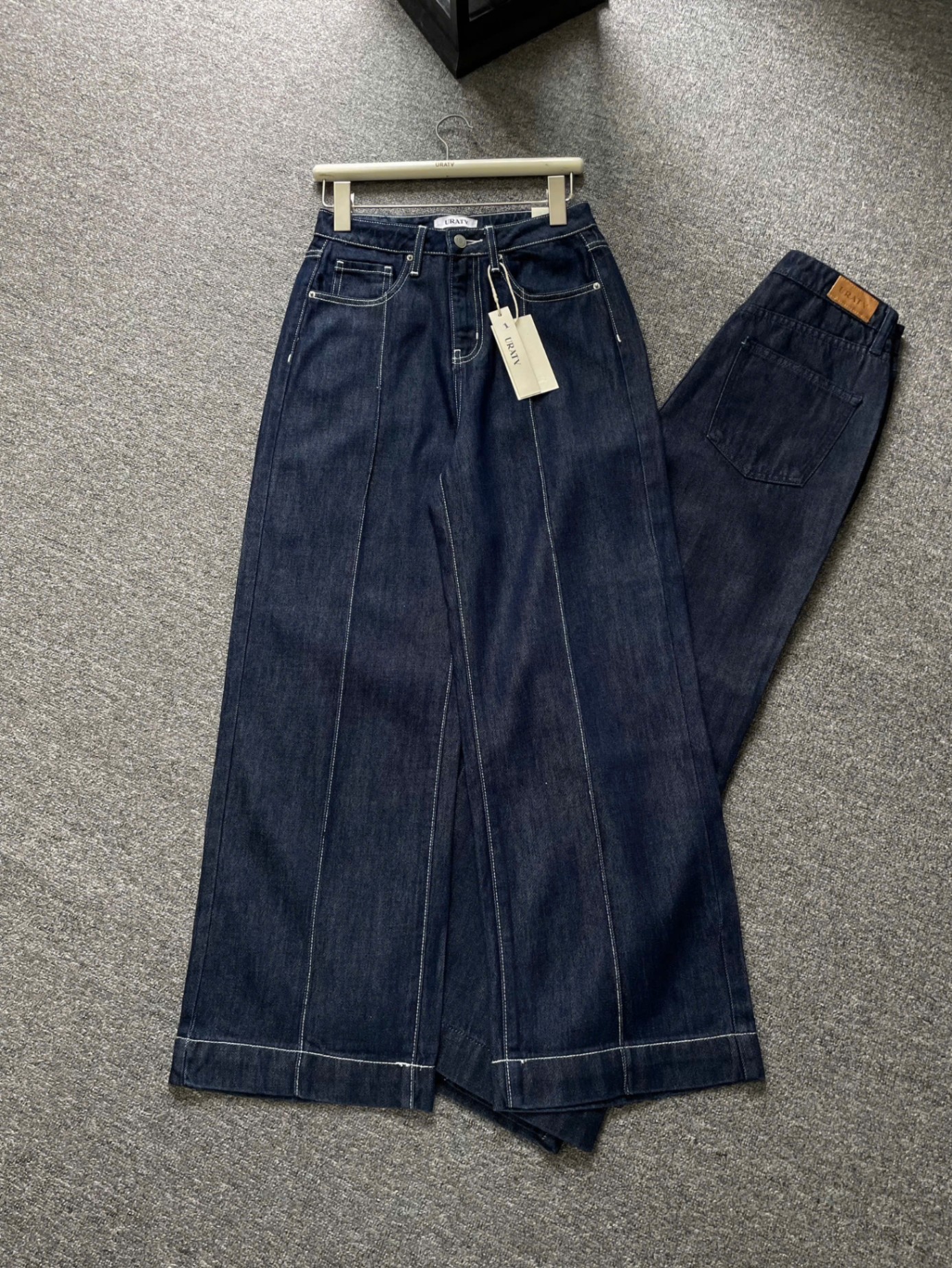 Quần jeans suông gân giữa lai to M2 URATV 345