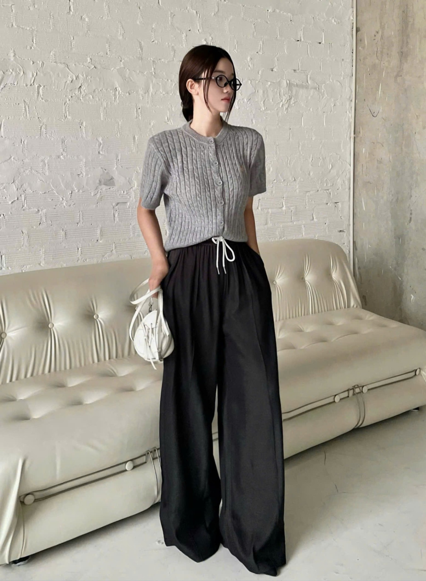 Quần suông gân giữa lưng thun 285