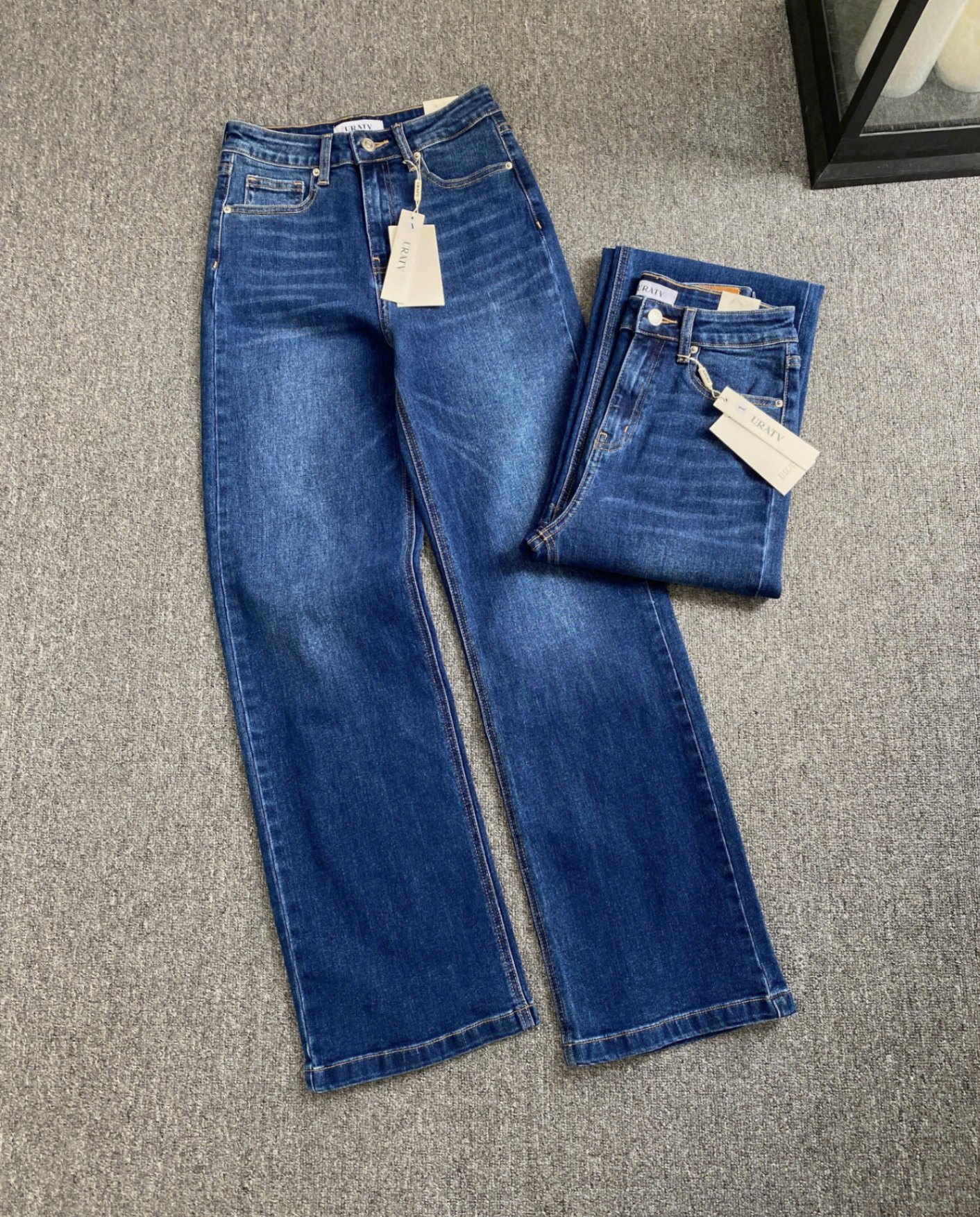 Quần suông jeans co giãn dài 102cm basic UR05 345