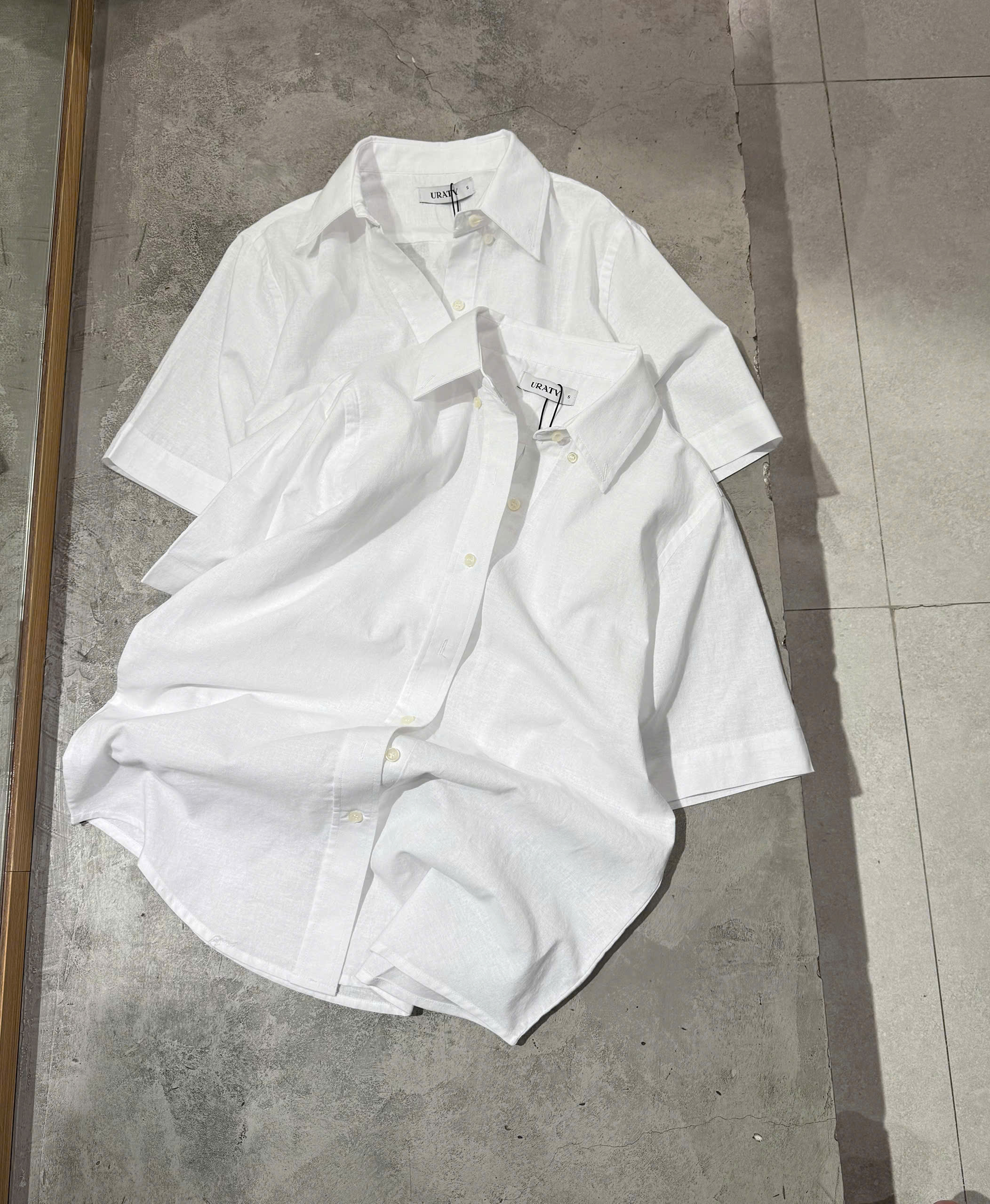 Sơmi tay ngắn linen trơn Uratv 305