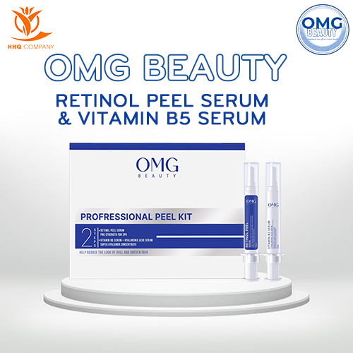 Lẻ 2 ống sản phẩm peel da: Retinol peel serum, Vitamin B5 + Hyaluronic acid serum