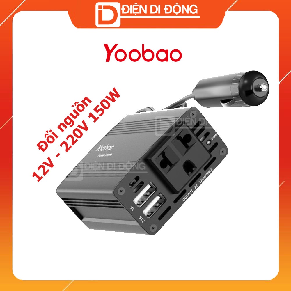 Bộ đổi nguồn điện 12V sang 220V dành cho ô tô Yoobao Inverter 150W