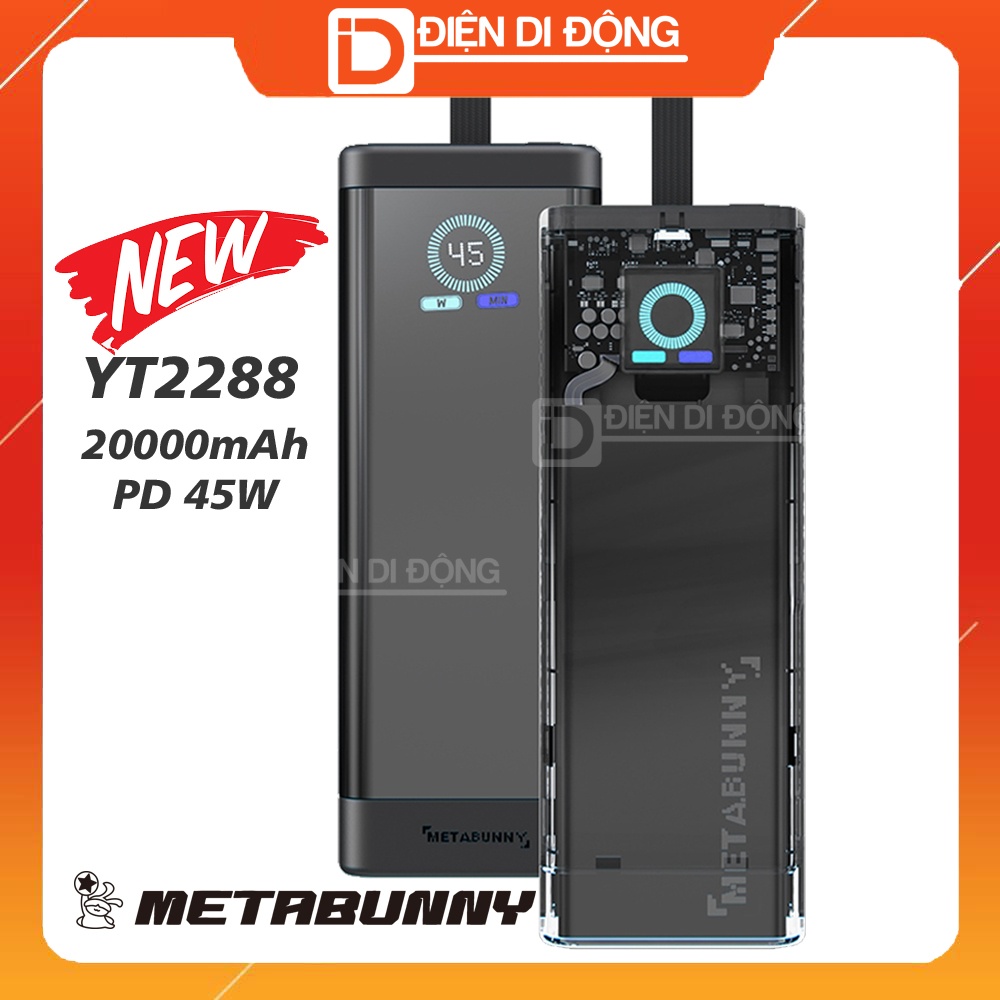 Sạc dự phòng Metabunny YT2288 20000mah PD45W