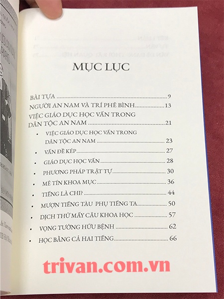 Việc giáo dục học vấn trong dân tộc An Nam - Phan Văn Trường