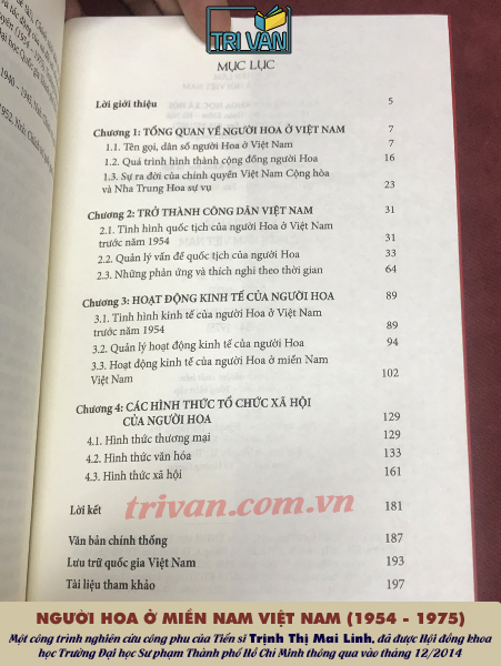 Người Hoa ở miền Nam Việt Nam (1954 - 1975) - Trịnh Thị Mai Linh