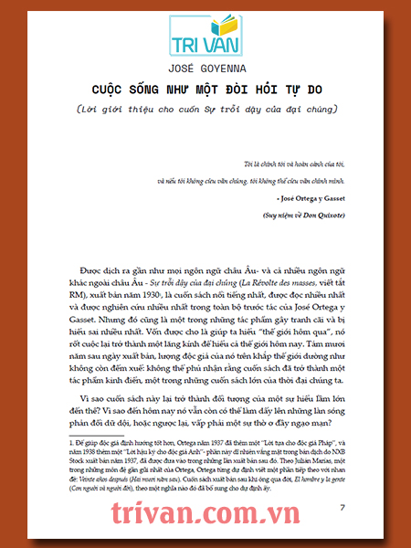 Sự Trỗi Dậy Của Đại Chúng – José Ortega Y Gasset