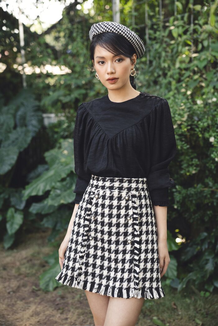 Mua Sét Dạ Tweed Xinh, Áo Khoác Dạ Kèm Chân Váy - Sét màu đen,S tại  LunaaShop | Tiki