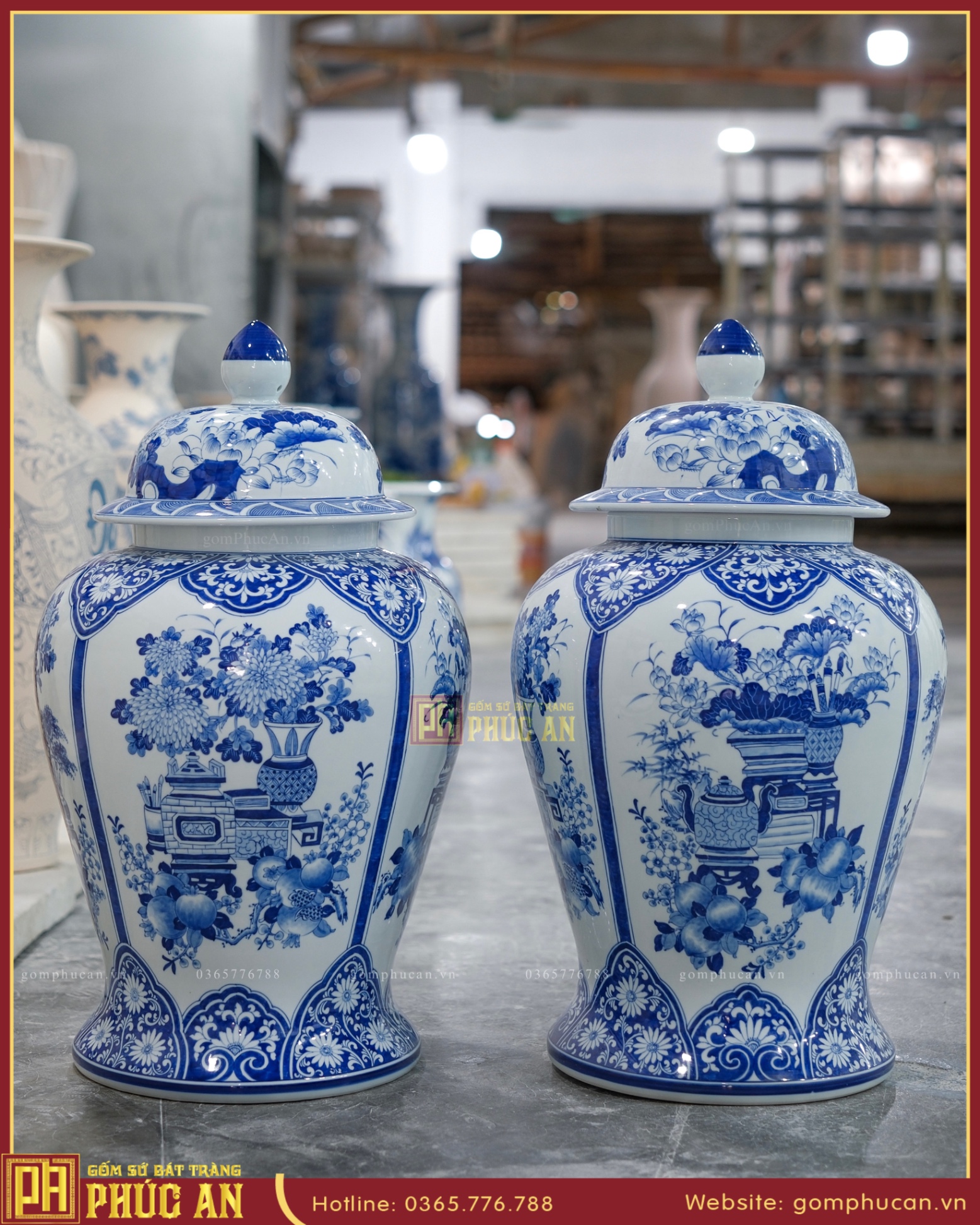 Choé H63 “Tứ Cảnh Cổ Đồ” men lam