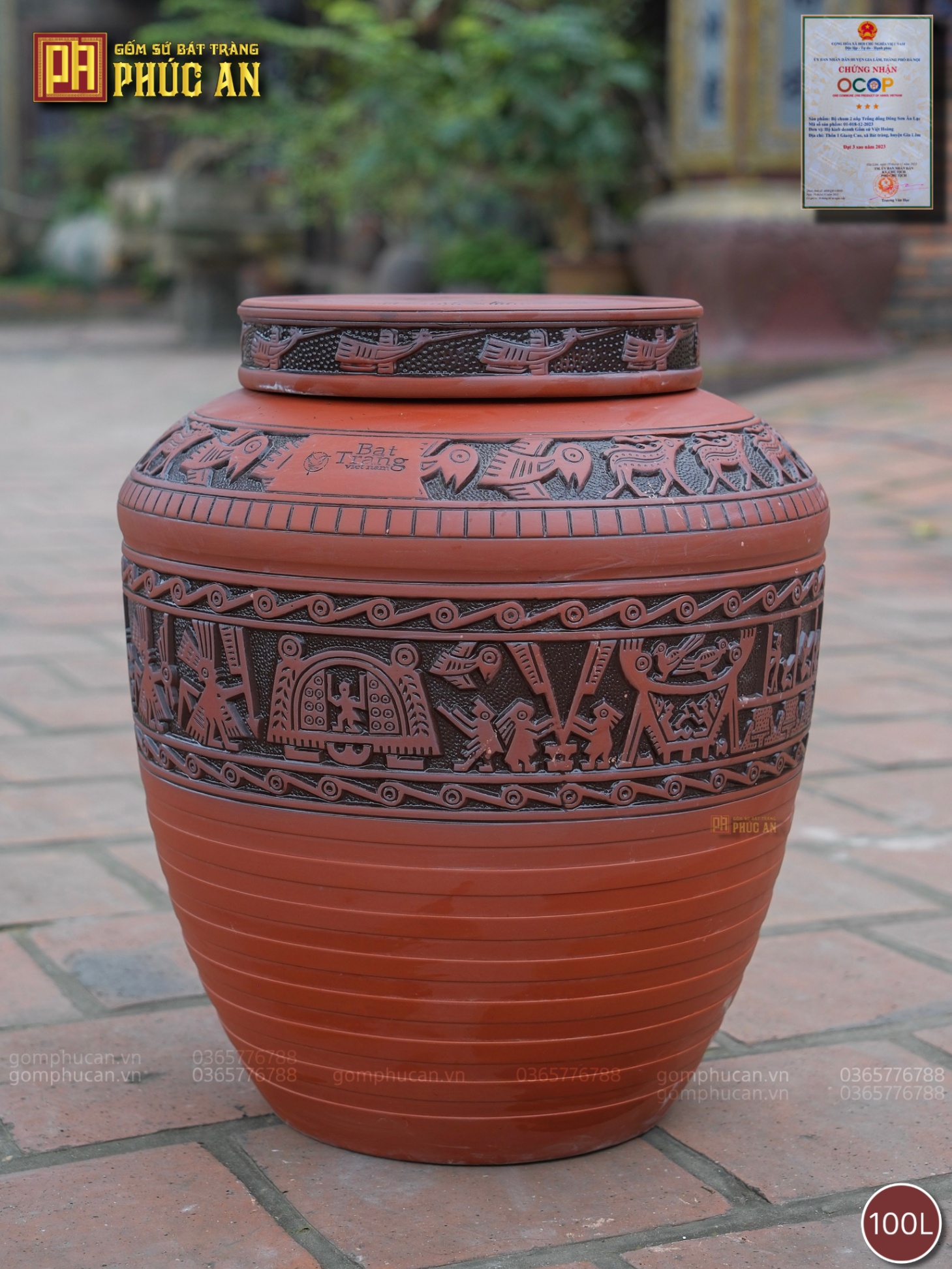 Chum sành Trống Đồng Huơu 100 lít