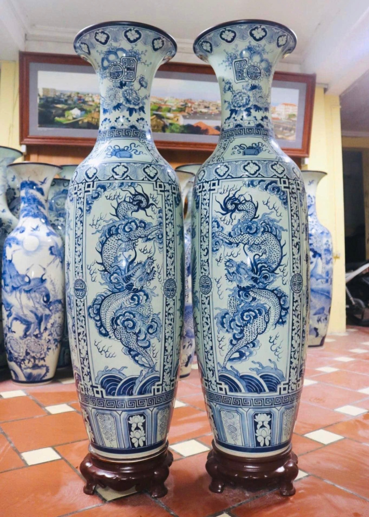 Lọ lộc bình 1m4 “Tứ Linh” DAX001
