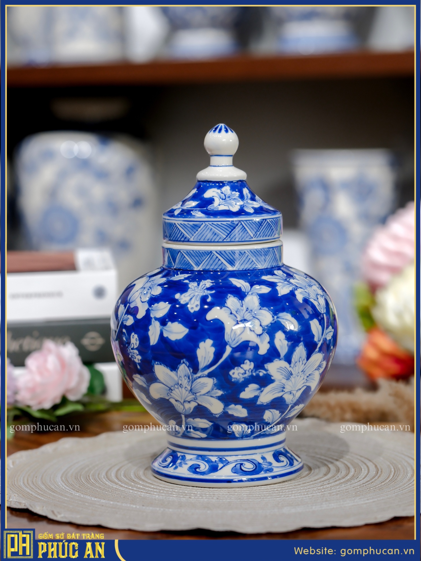 Lọ Hoa Men Lam HOA022