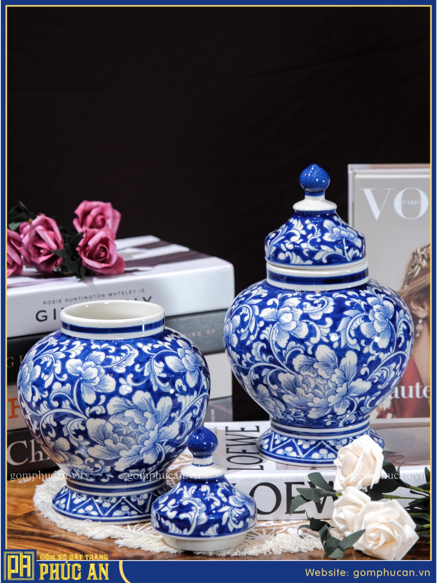 Lọ Hoa Men Lam HOA026