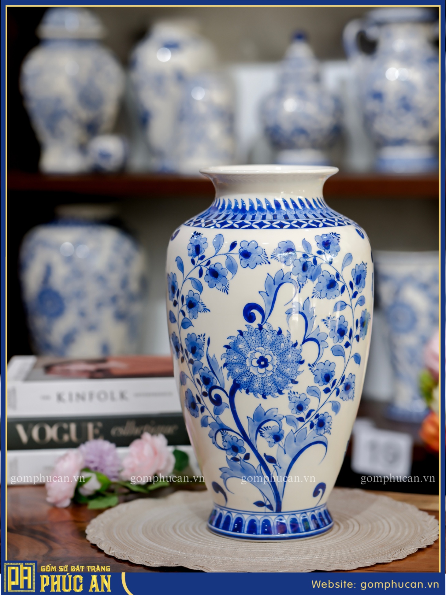 Lọ Hoa Men Lam HOA030
