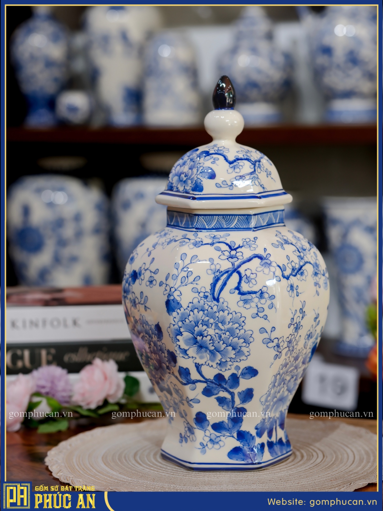 Lọ Hoa Men Lam HOA032