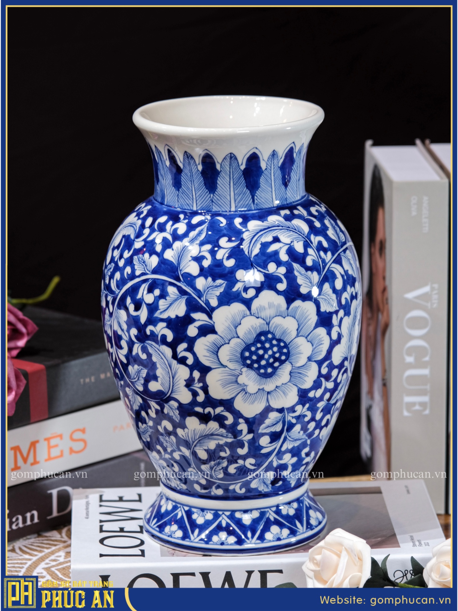 Lọ Hoa Men Lam HOA064