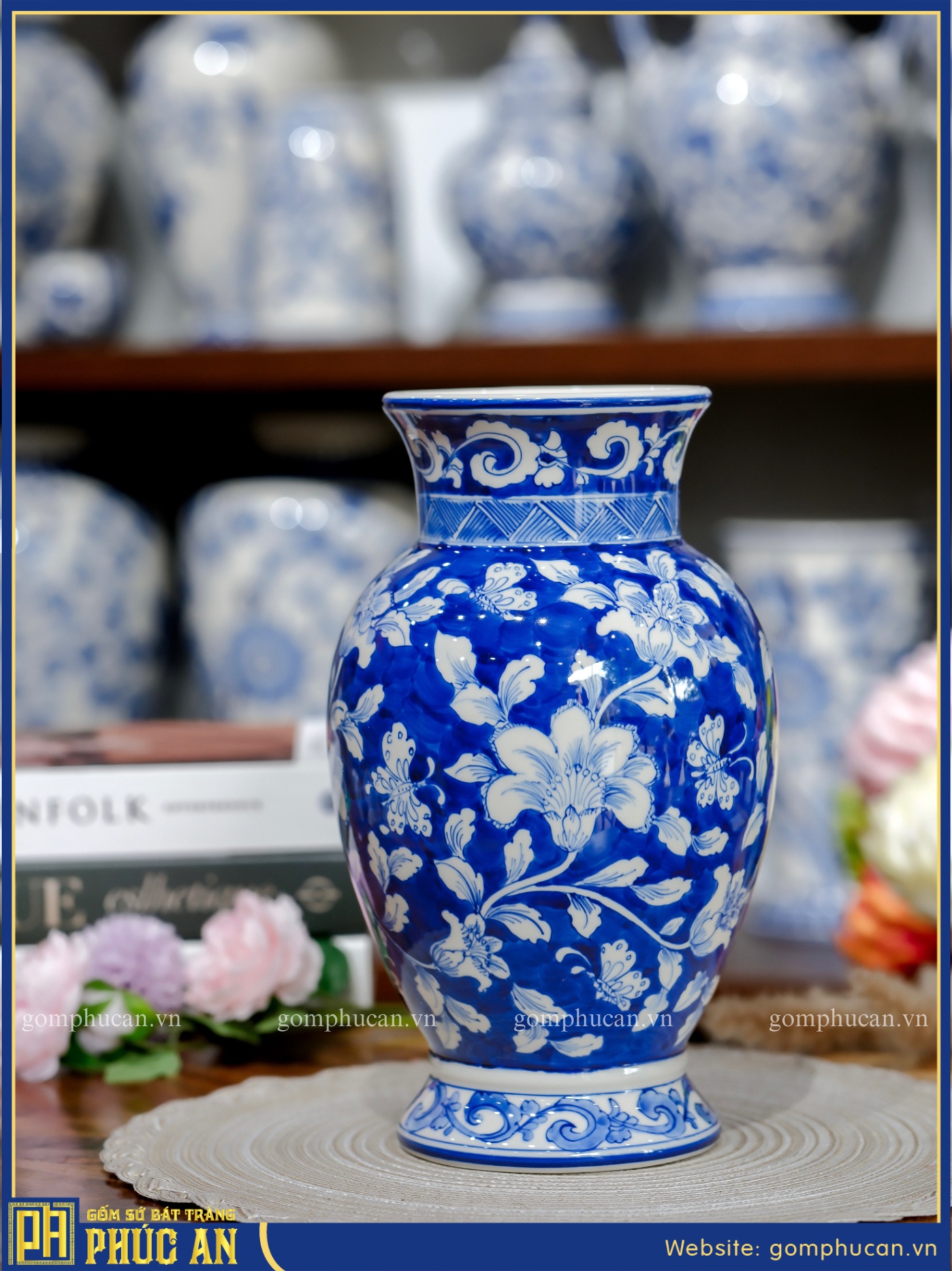 Lọ Hoa Men Lam HOA024