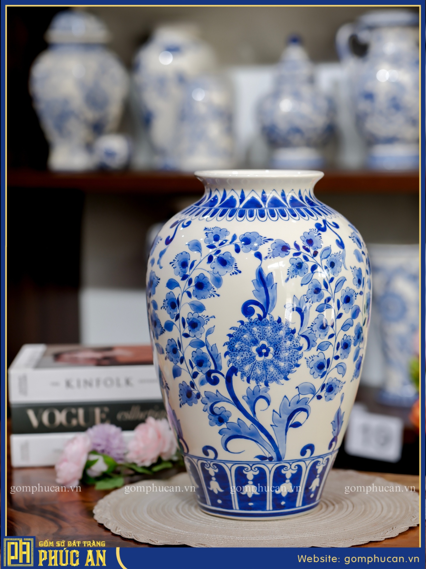 Lọ Hoa Men Lam HOA031