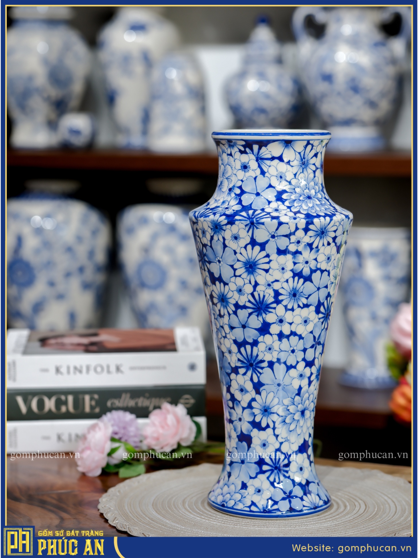 Lọ Hoa Men Lam HOA003