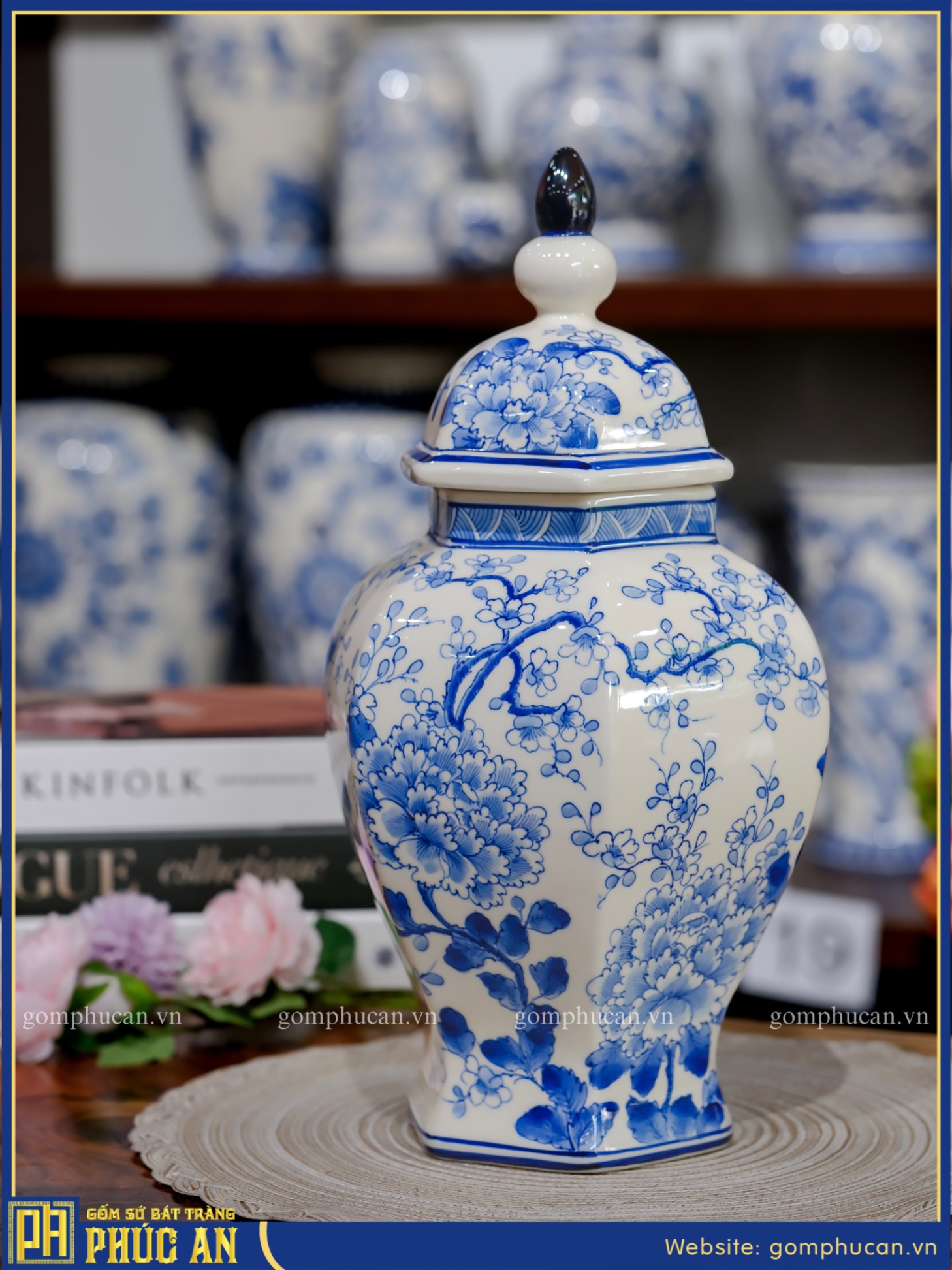 Lọ Hoa Men Lam HOA033
