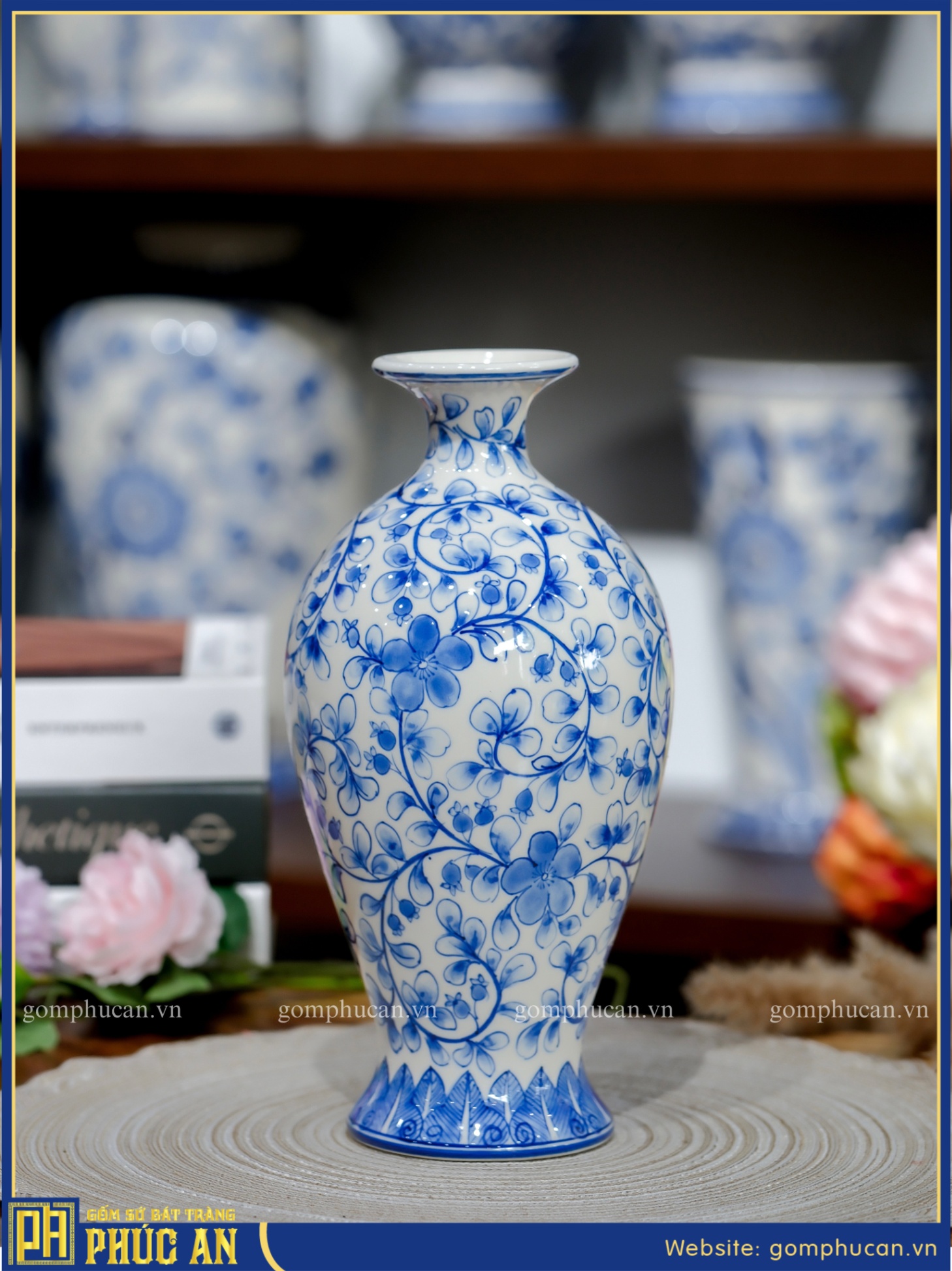 Lọ Hoa Men Lam HOA014