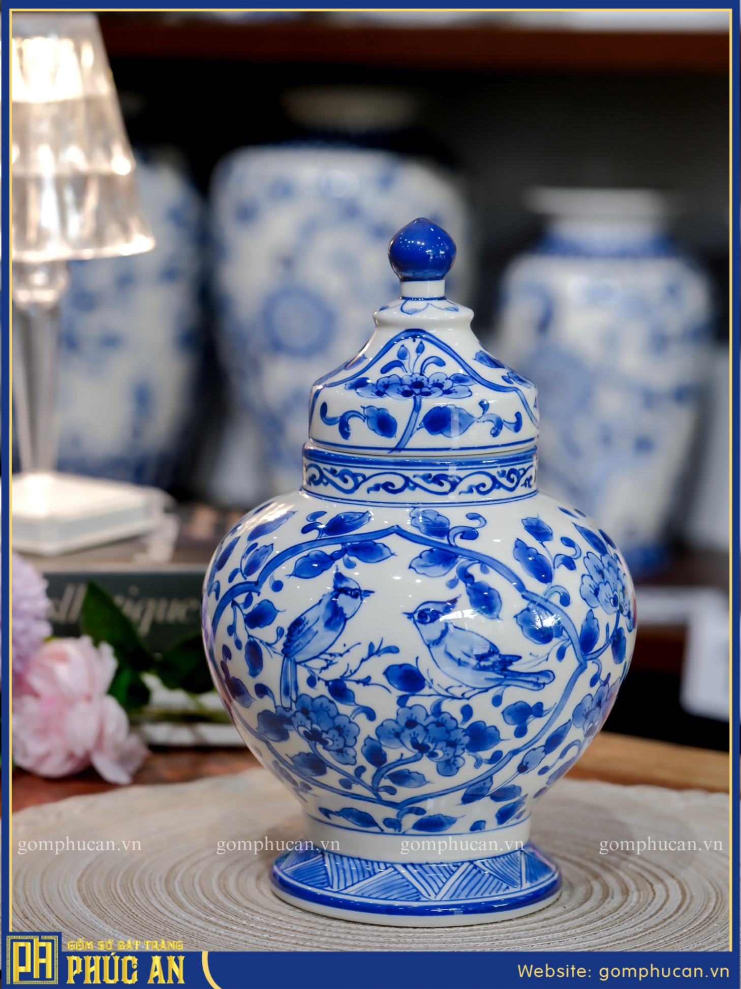 Lọ Hoa Men Lam HOA038
