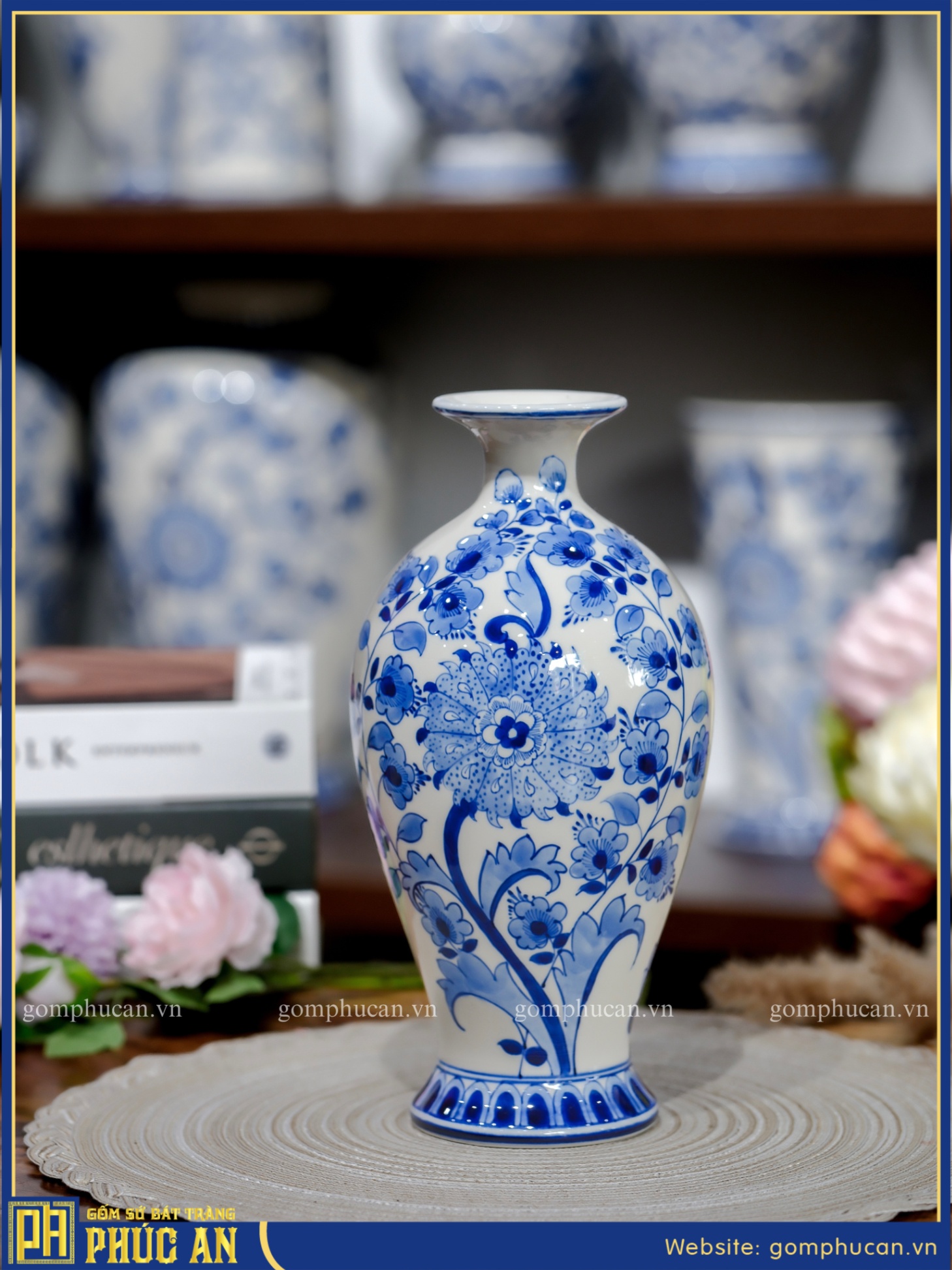 Lọ Hoa Men Lam HOA017