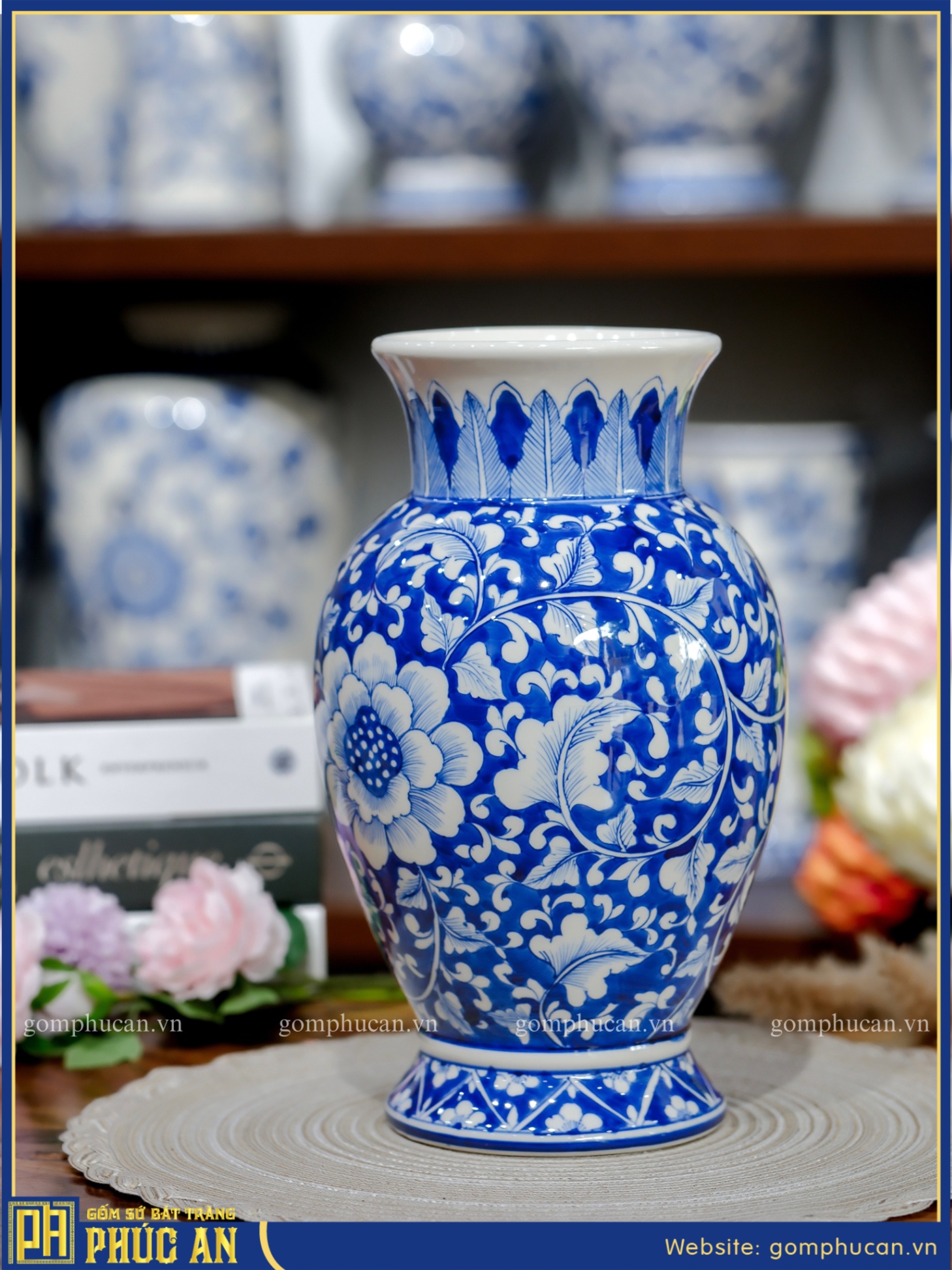 Lọ Hoa Men Lam HOA011