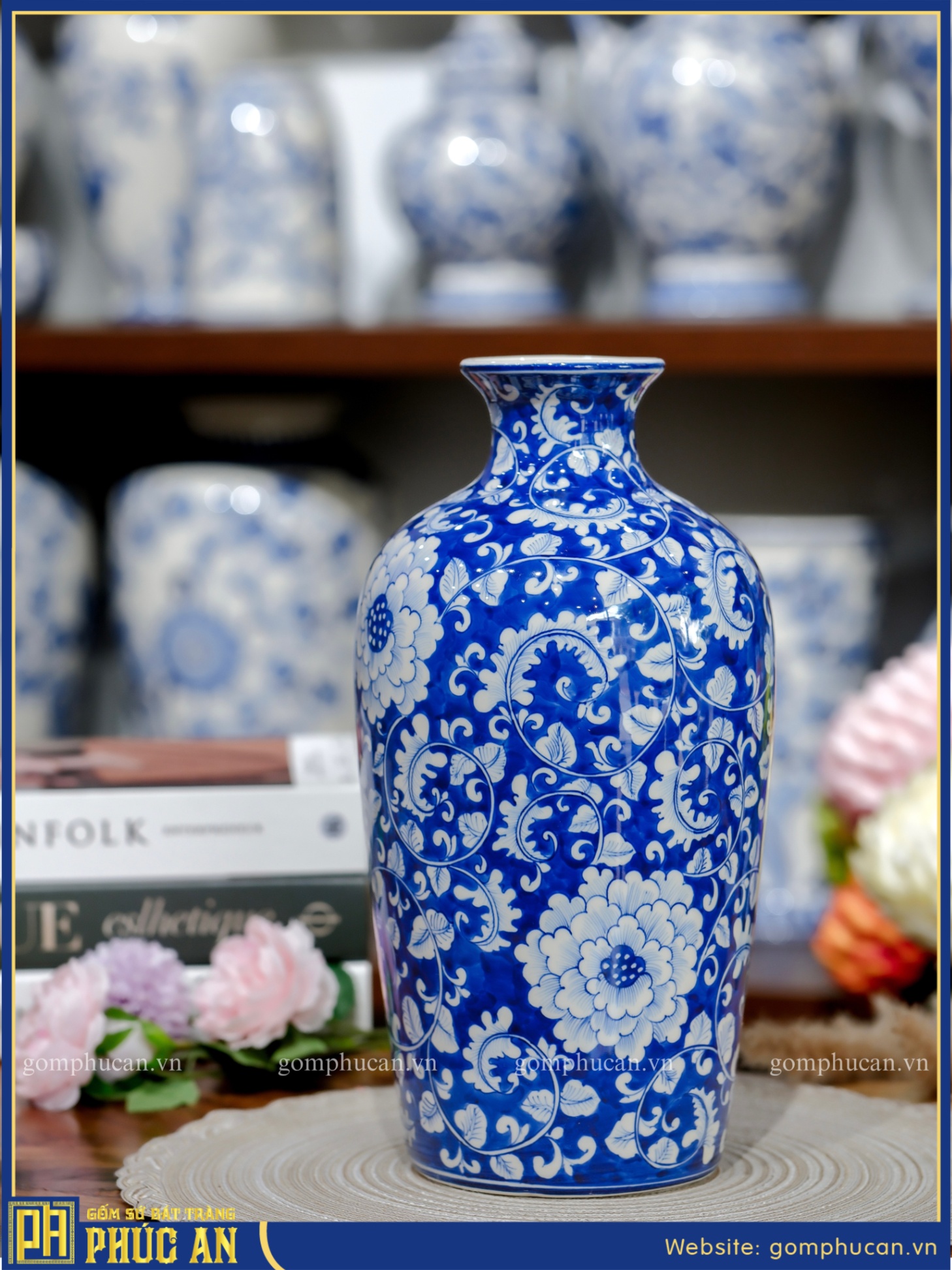 Lọ Hoa Men Lam HOA010